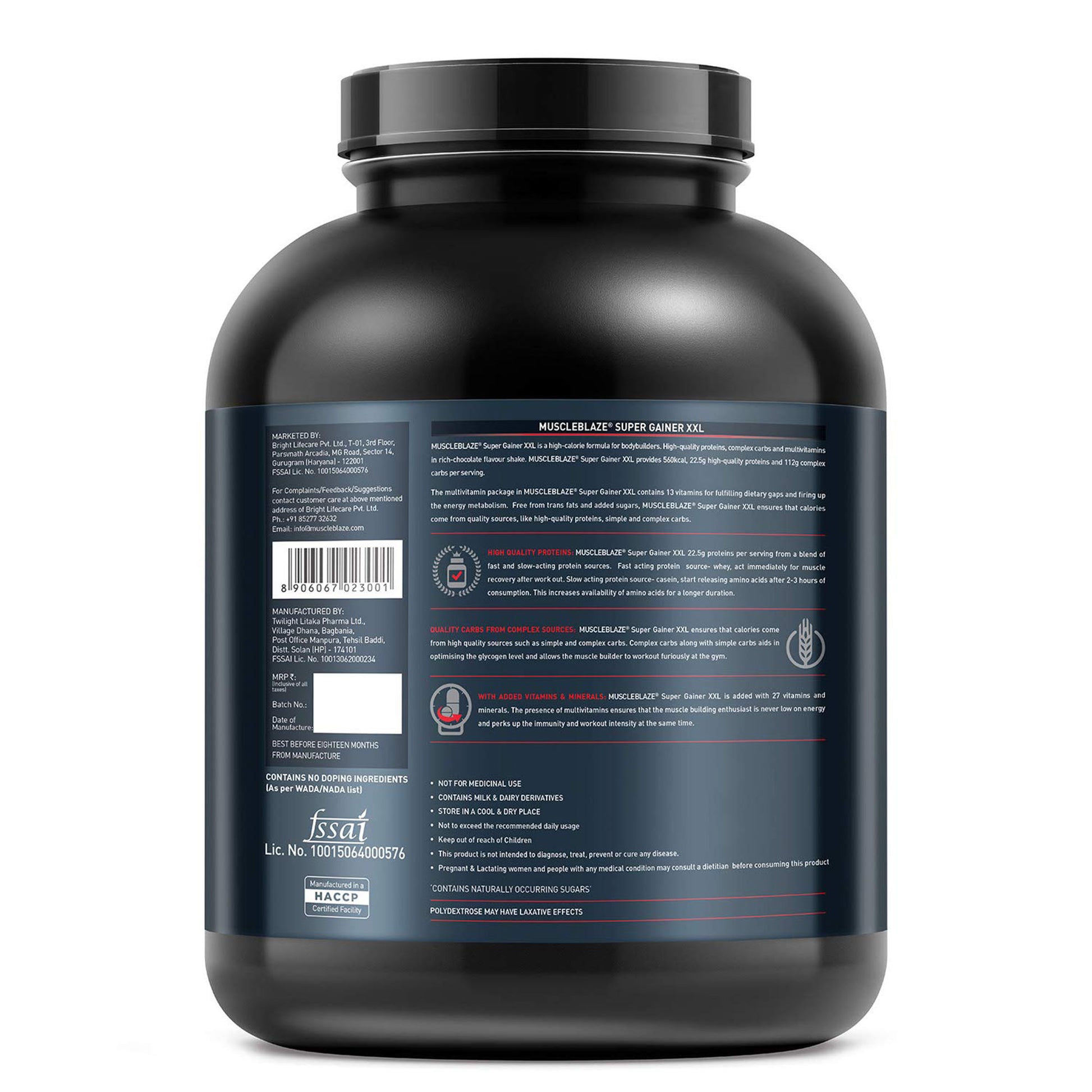 MuscleBlaze Mass Gainer xxl 3 kg - skulptz