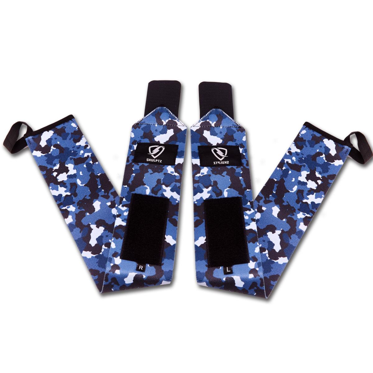 Camo Series Wrist Wraps 25 Inches Blue - skulptz