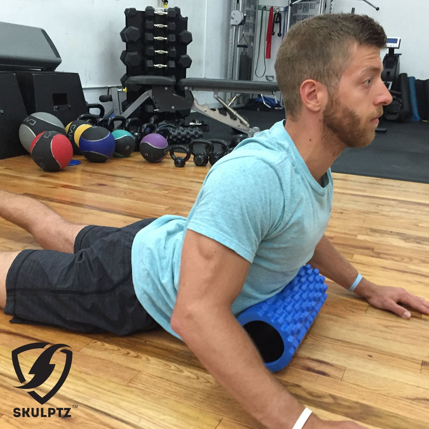 Hybrid Heavy Duty Foam Roller (Blue) - skulptz
