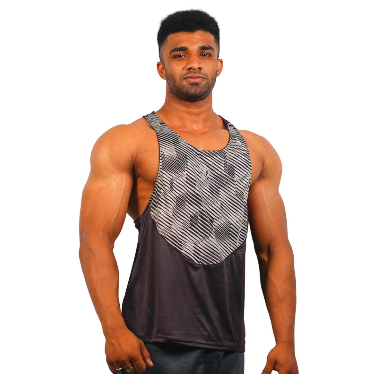 Mens Ripped Stringer (Grey) - skulptz