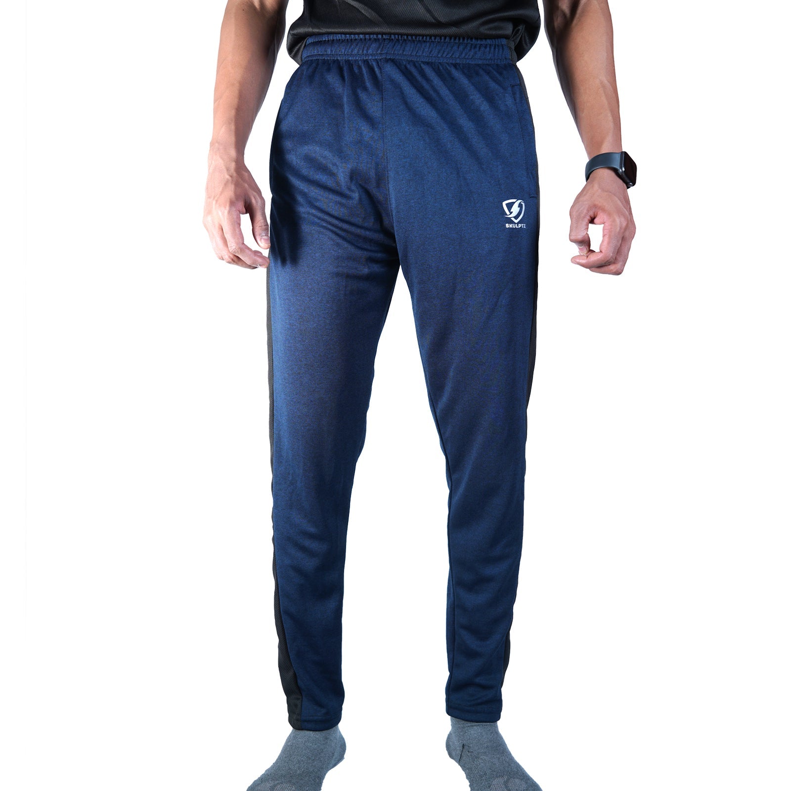 Mens Sideline Navy Track Pants - skulptz