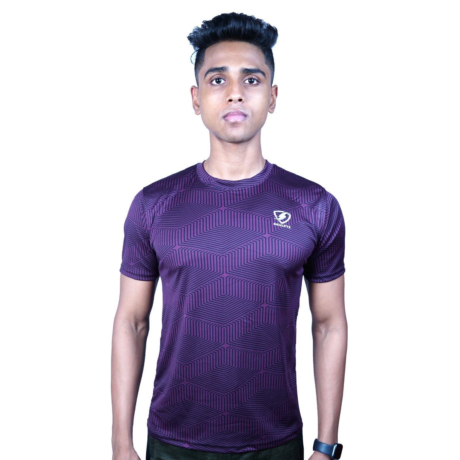 Mens Hexa Tshirt (Maroon) - skulptz