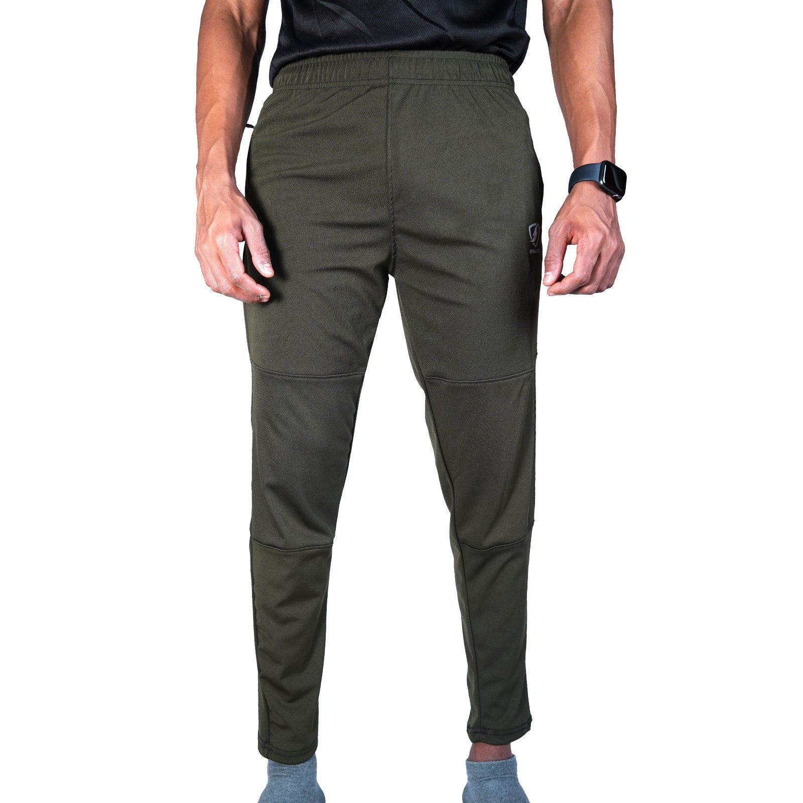 Mens Stretch Olive Track Pants - skulptz