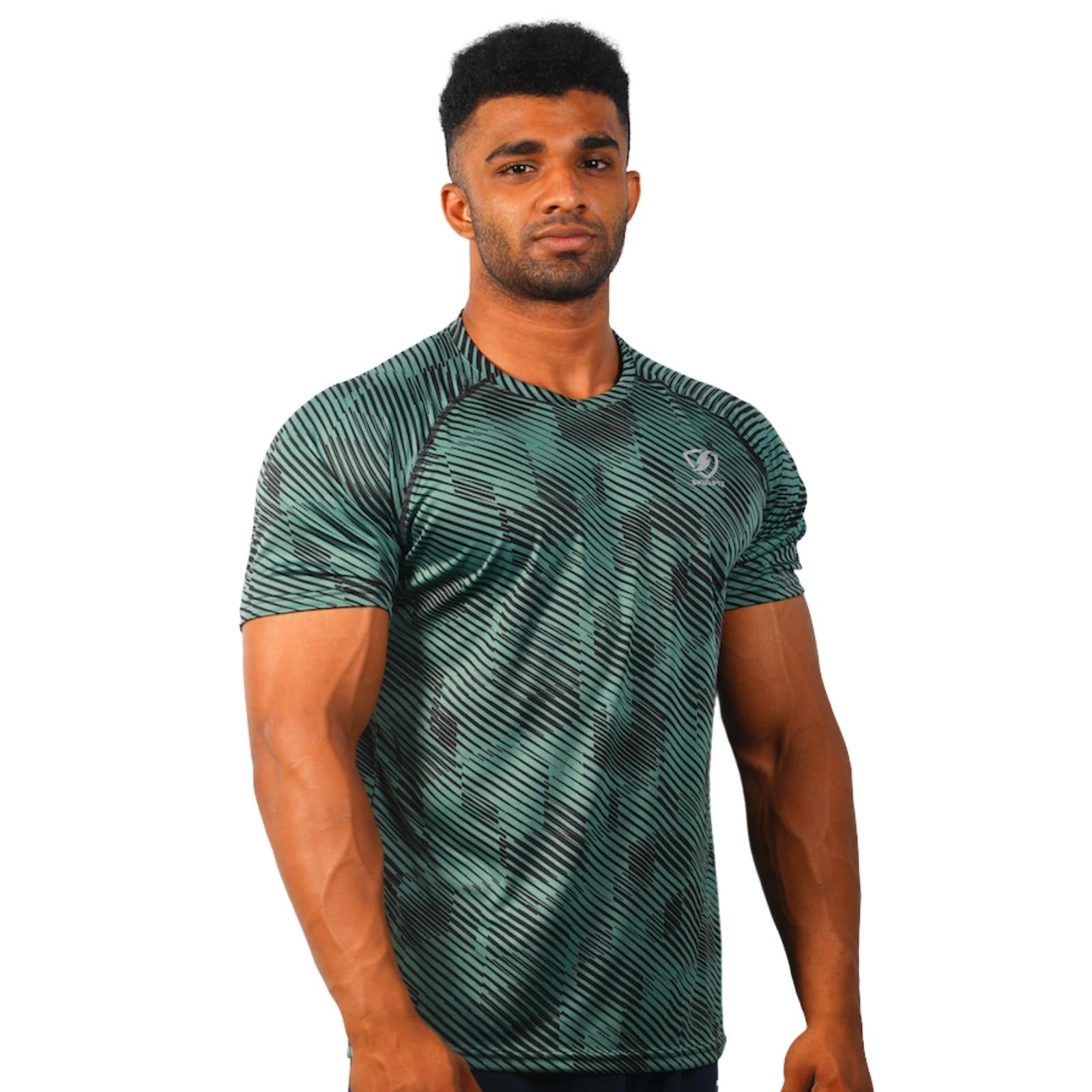 Mens Ripped Tshirt (Green) - skulptz