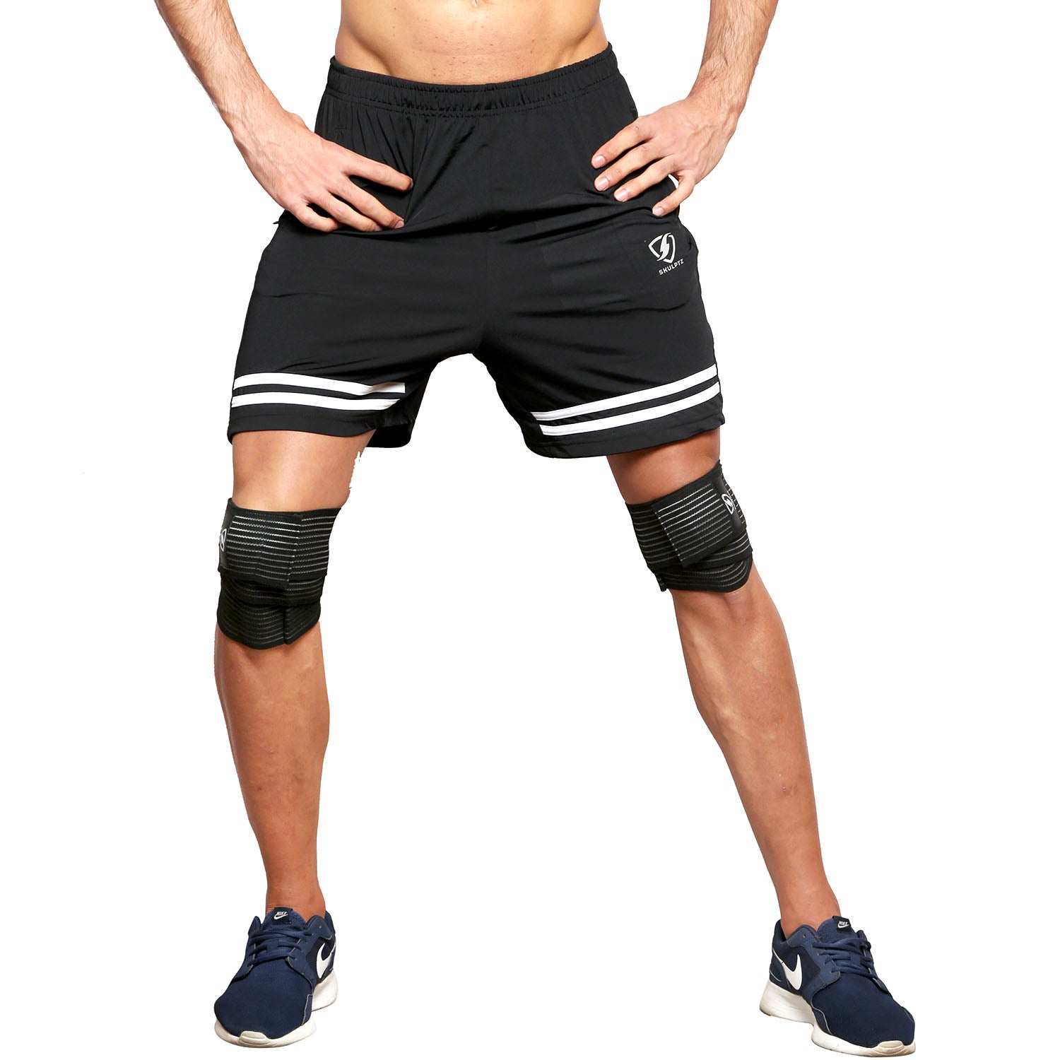 Lunar Series Light Weight Knee Wraps Black - skulptz