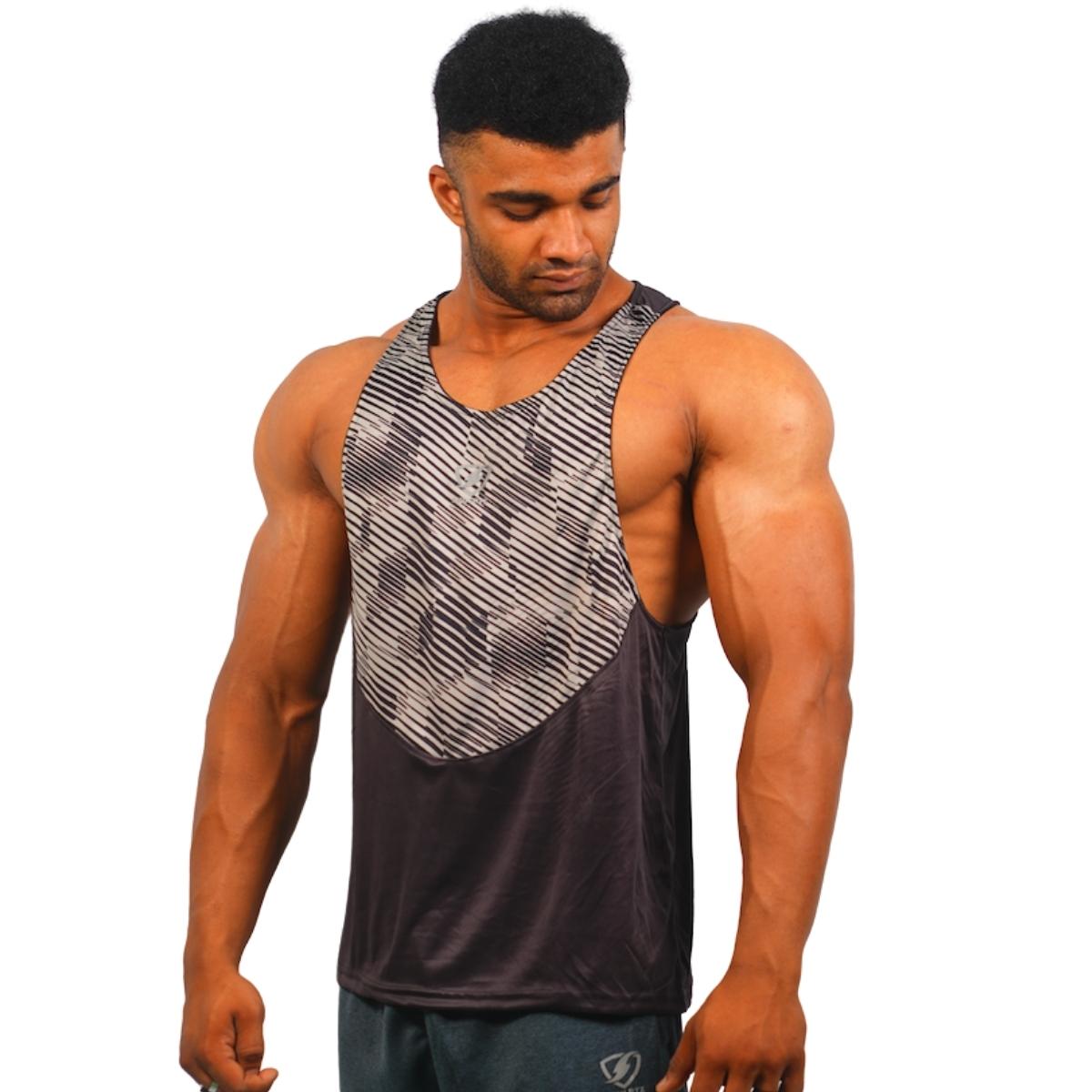 Mens Ripped Stringer (Grey) - skulptz