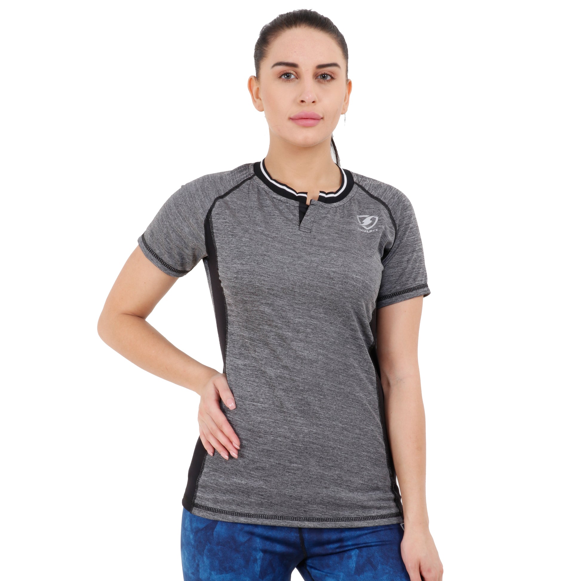 Womens Invincible Tshirt (Grey) - skulptz