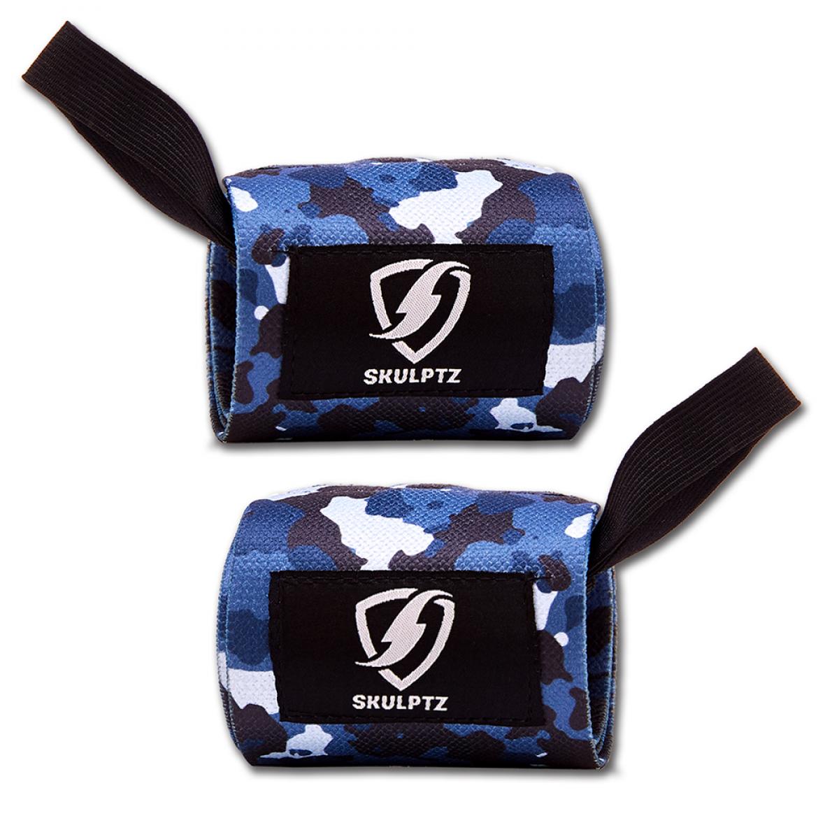Camo Series Wrist Wraps 25 Inches Blue - skulptz