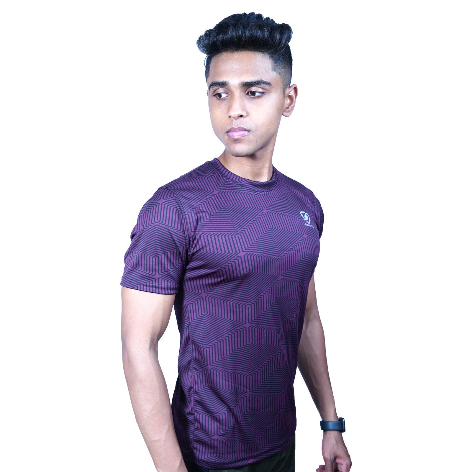 Mens Hexa Tshirt (Maroon) - skulptz