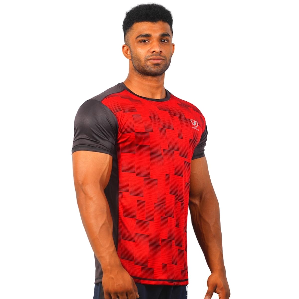 Mens Flare Tshirt (Red) - skulptz