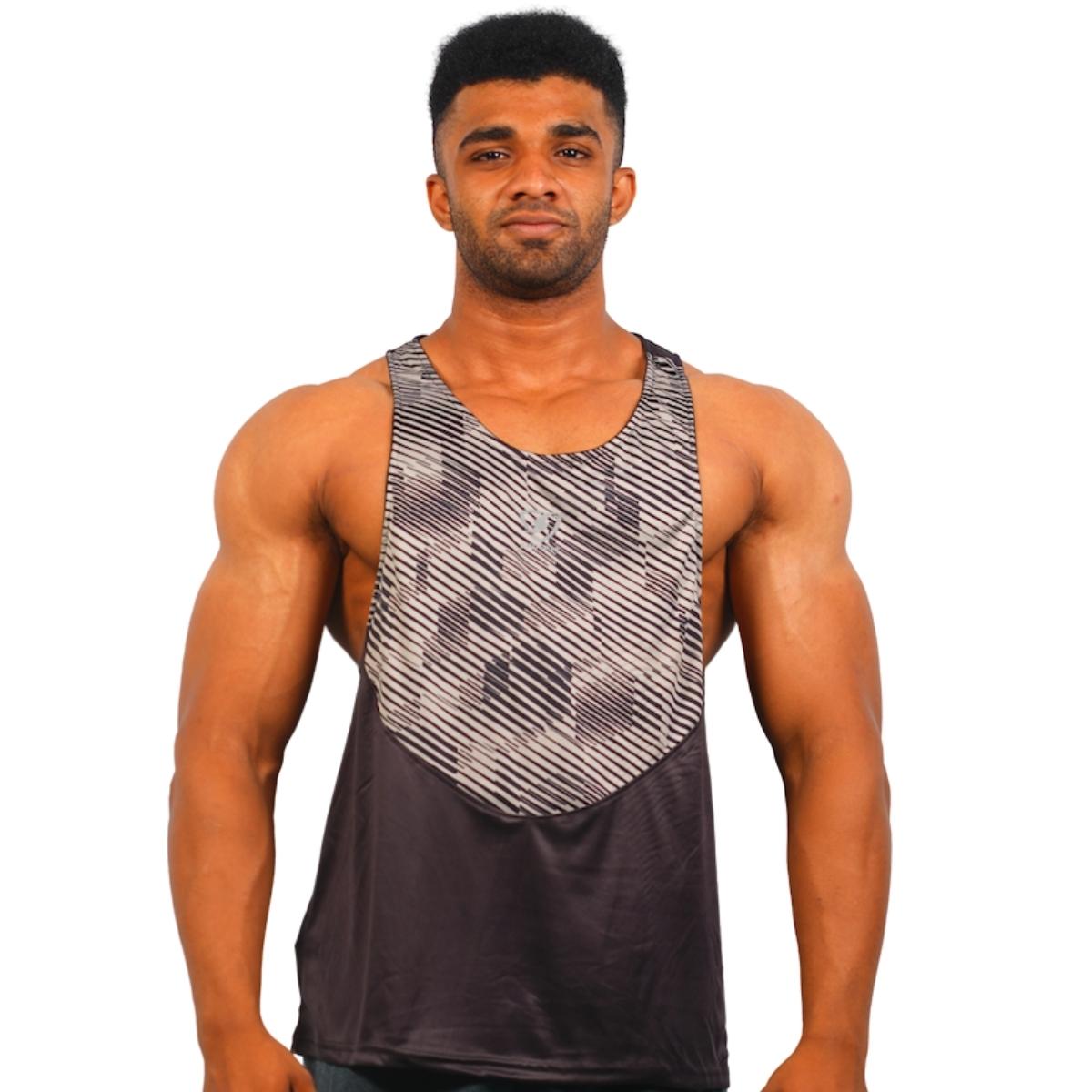 Mens Ripped Stringer (Grey) - skulptz