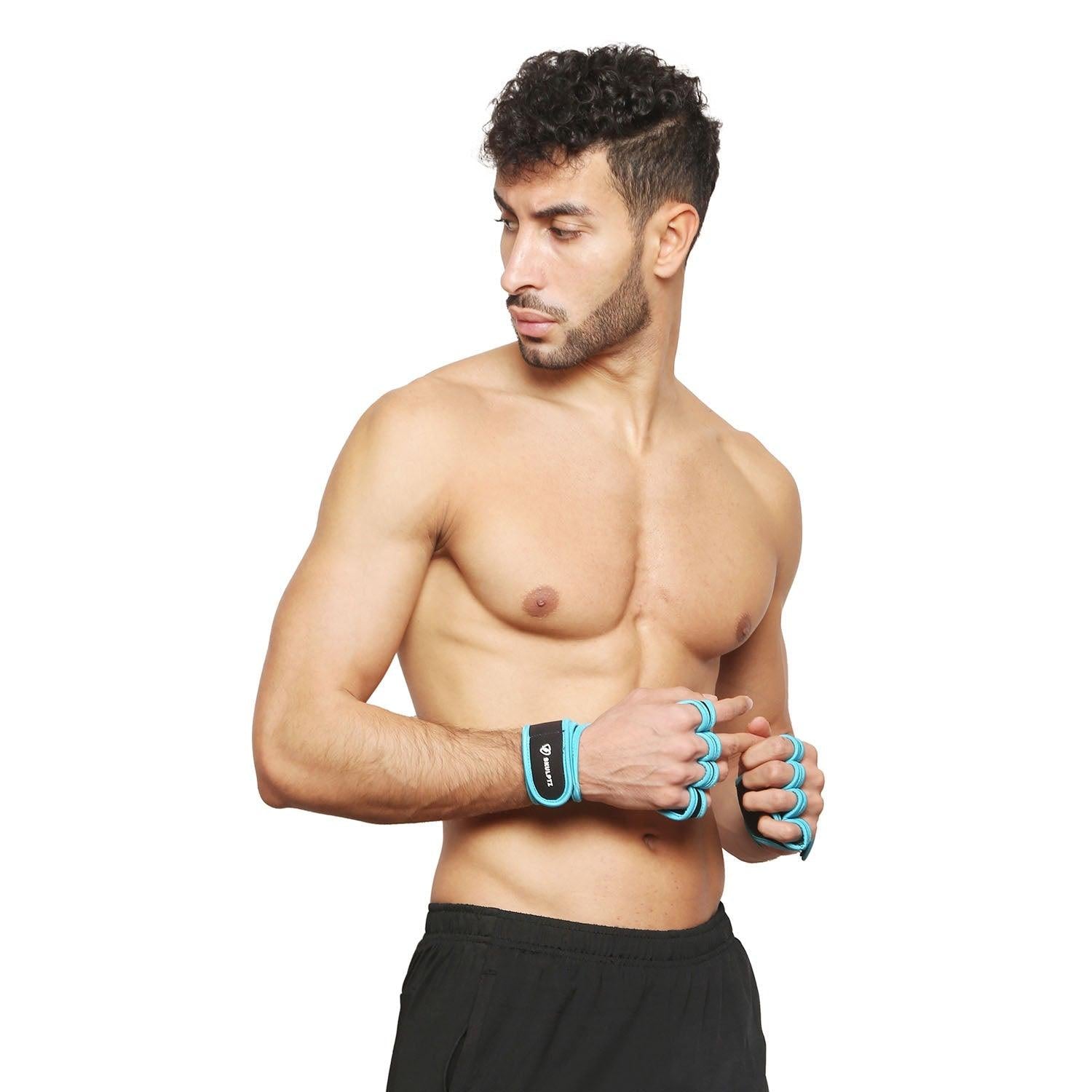 Alpha Series Gloves With Wrist Support BLUE (Free Size) - skulptz