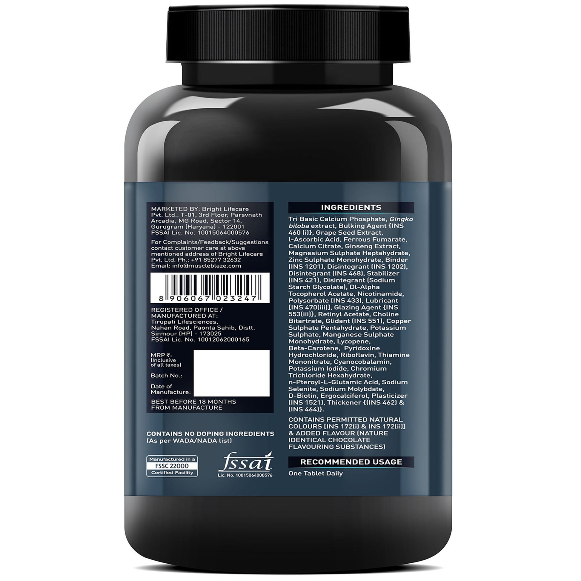 MuscleBlaze MB-Vite Multi Vitamins 120 - skulptz