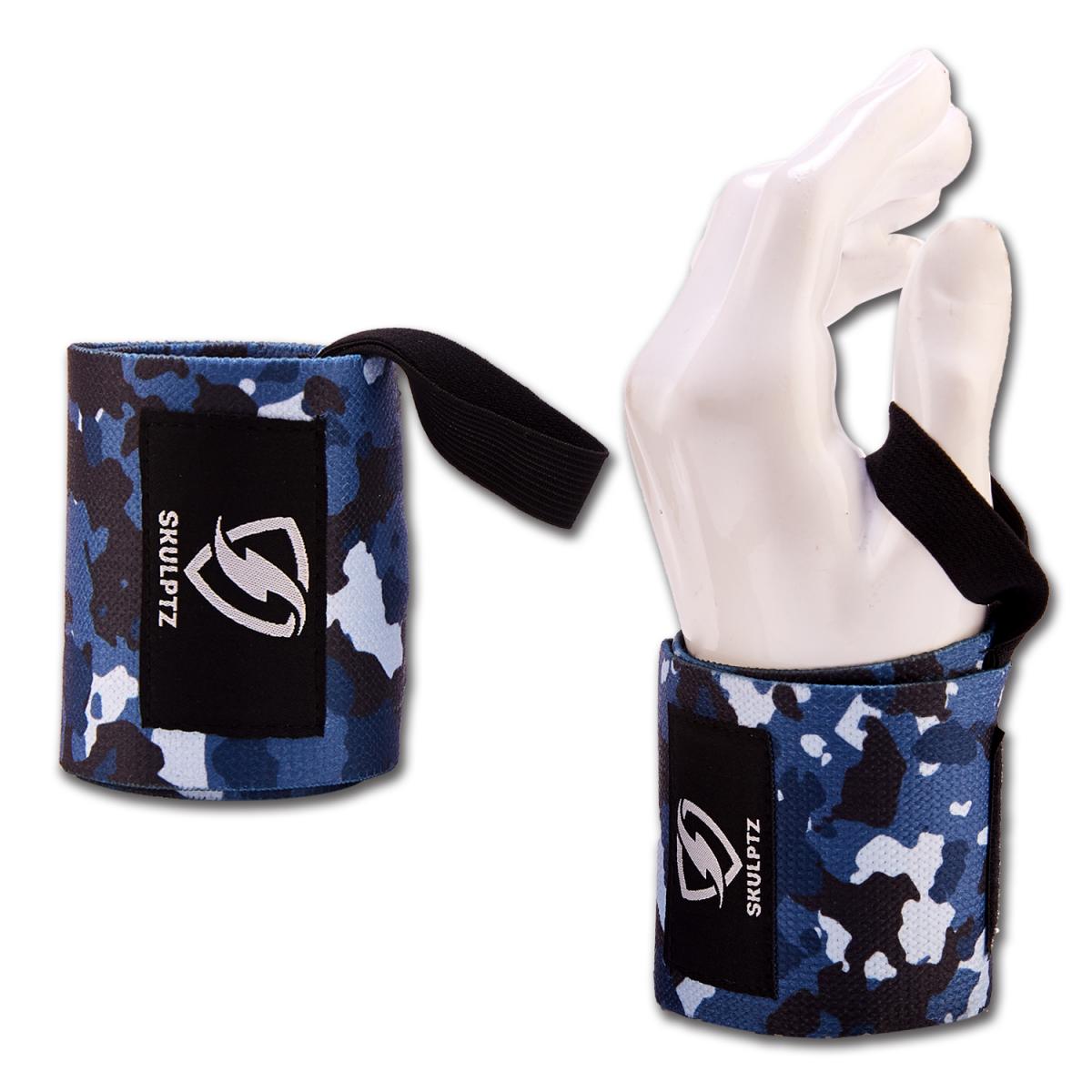 Camo Series Wrist Wraps 25 Inches Blue - skulptz