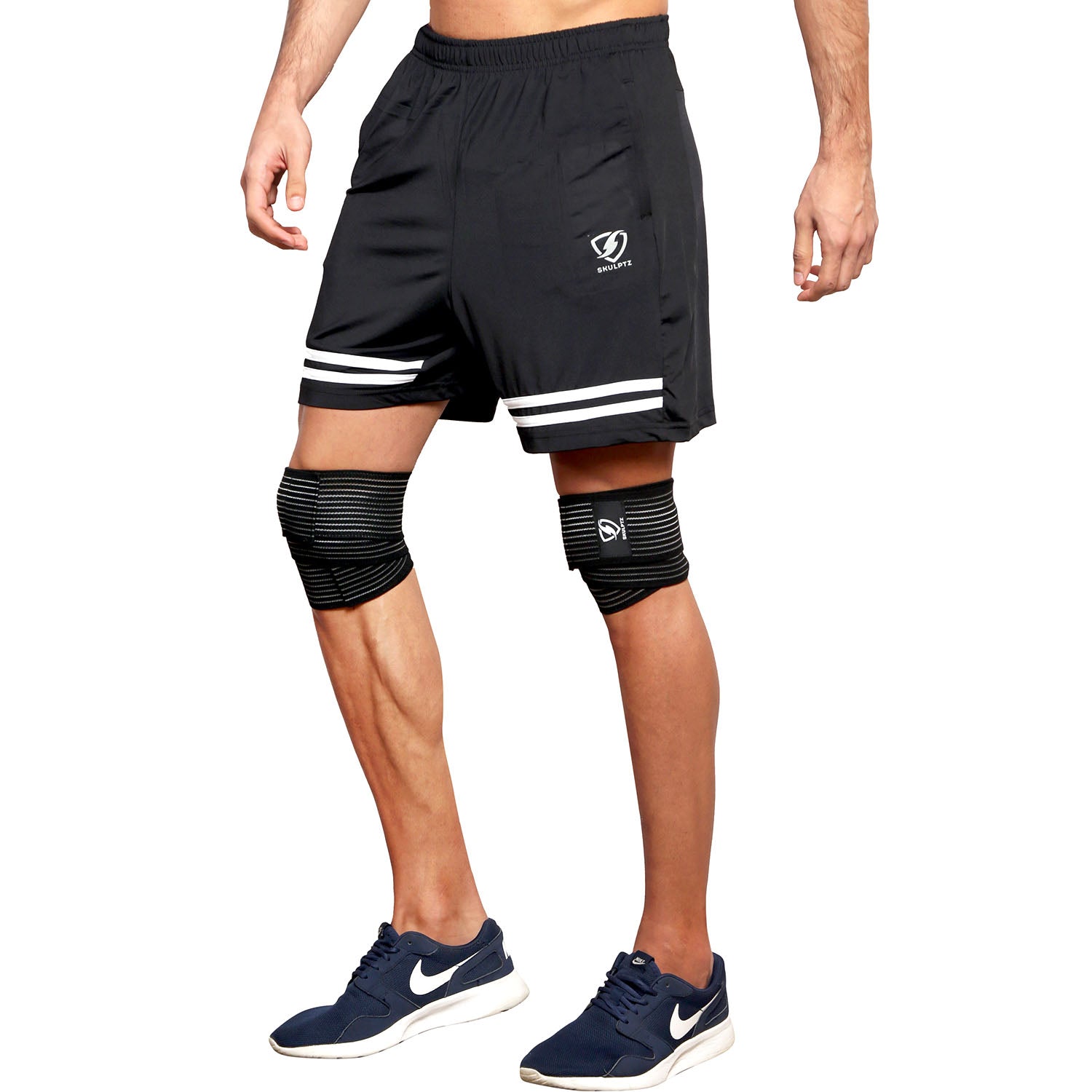 Lunar Series Light Weight Knee Wraps Black - skulptz