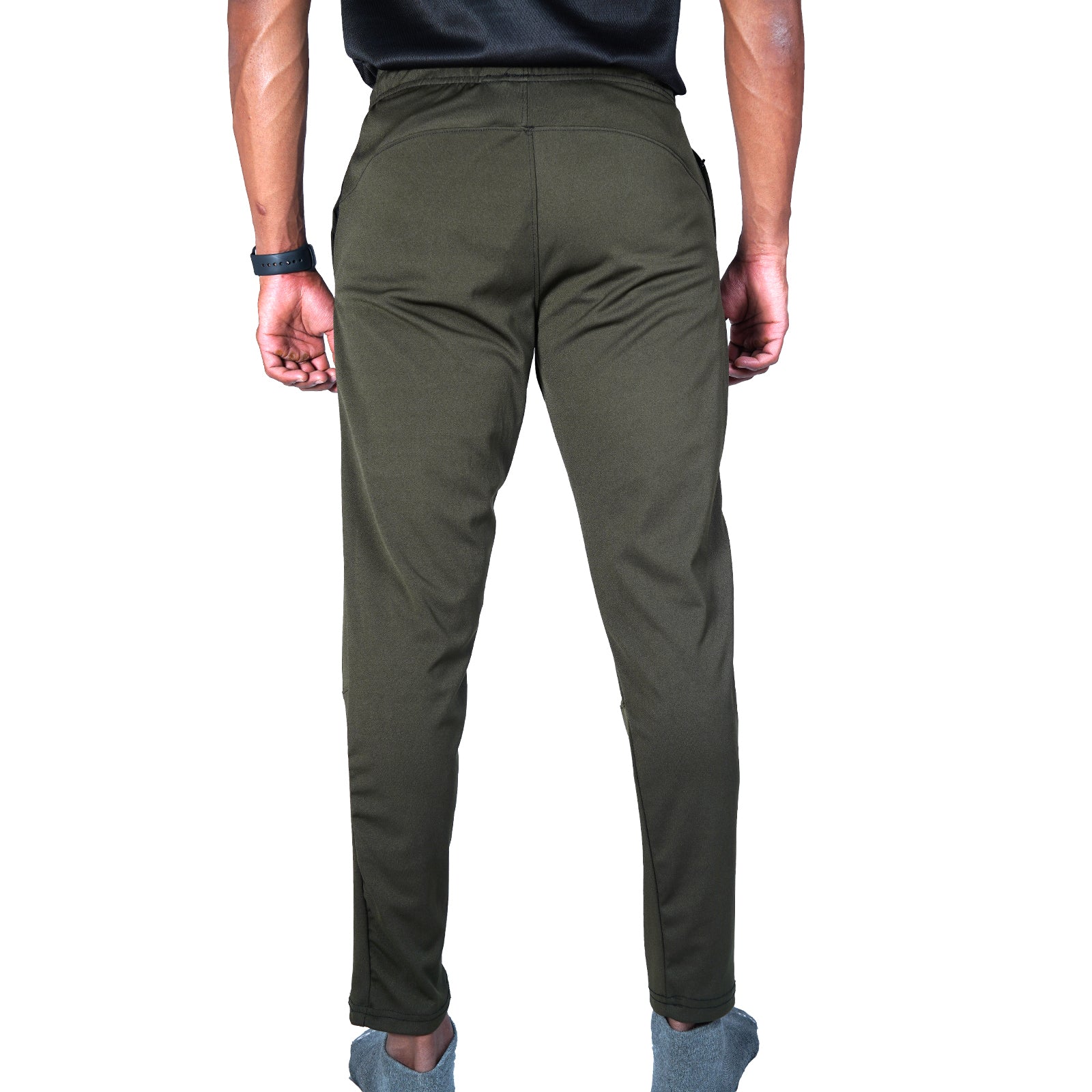 Mens Stretch Olive Track Pants - skulptz