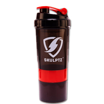 Neon Multi-Storage Shaker Bottle (Red)