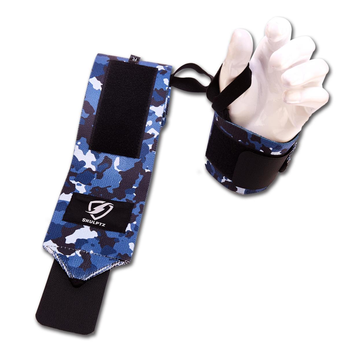 Camo Series Wrist Wraps 25 Inches Blue - skulptz