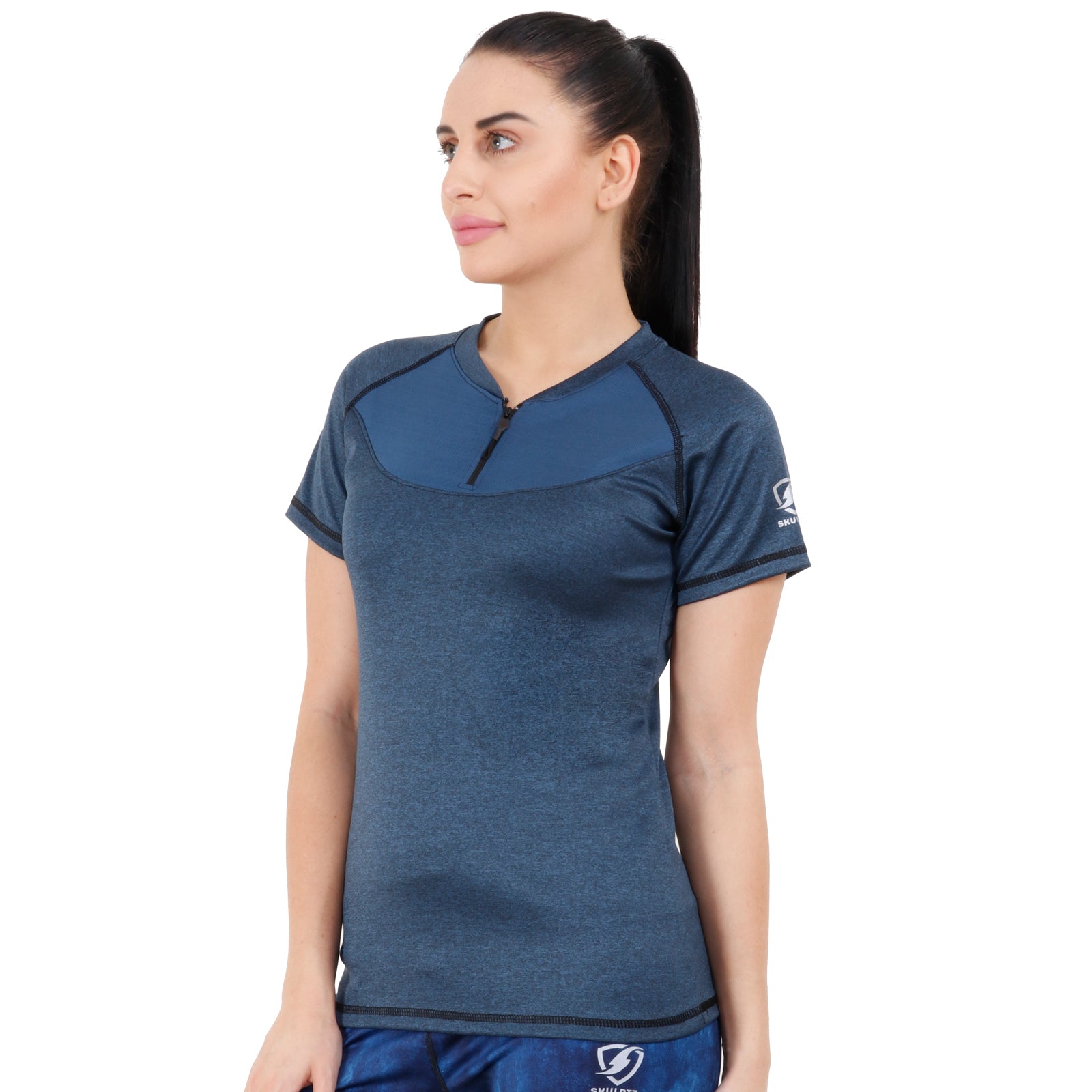 Womens Tron Tshirt (Dark Blue) - skulptz