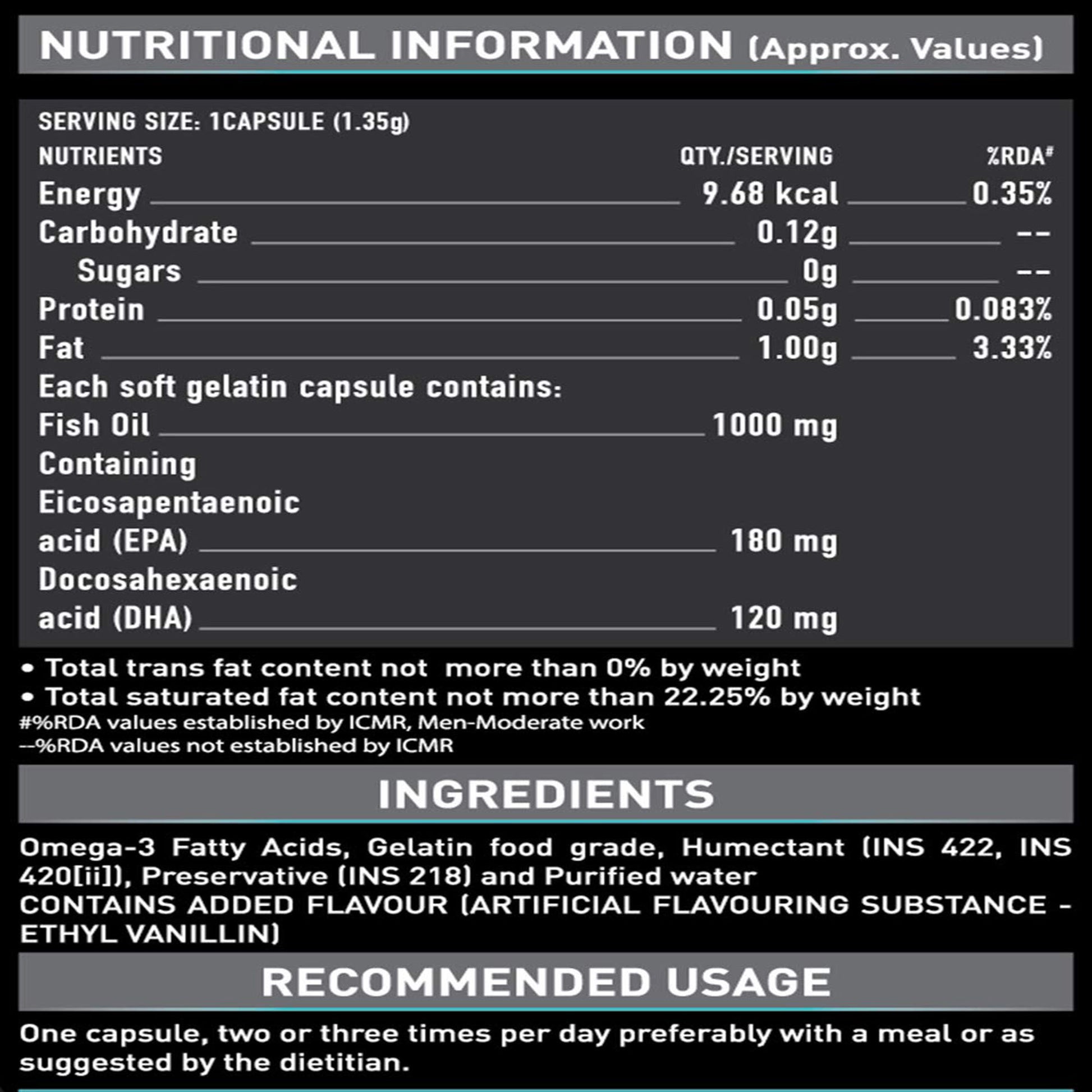 MuscleBlaze Fish Oil (180 softgels) - skulptz