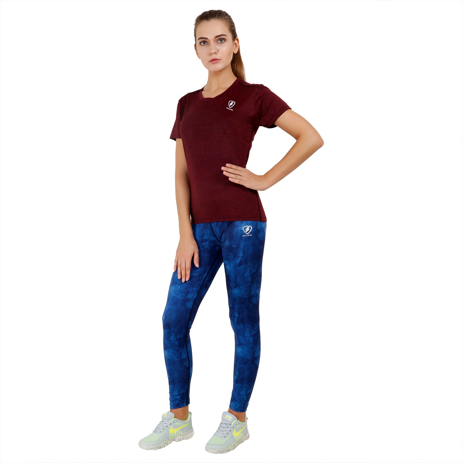 Womens Ray Tshirt (Maroon) Loose Fit - skulptz
