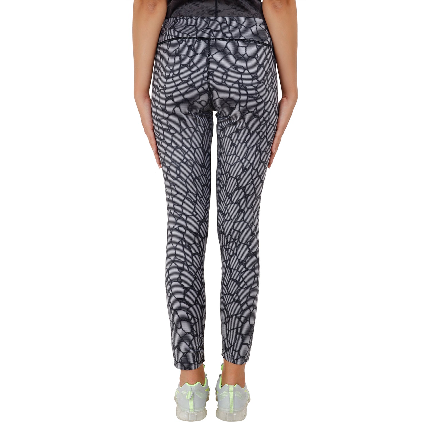 Womens Printed Tights Dark Grey - skulptz