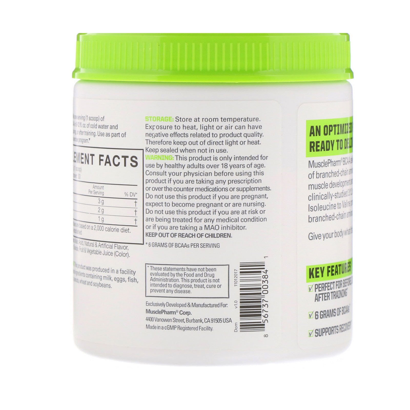 MusclePharm BCAA Essentials 30 servings - skulptz