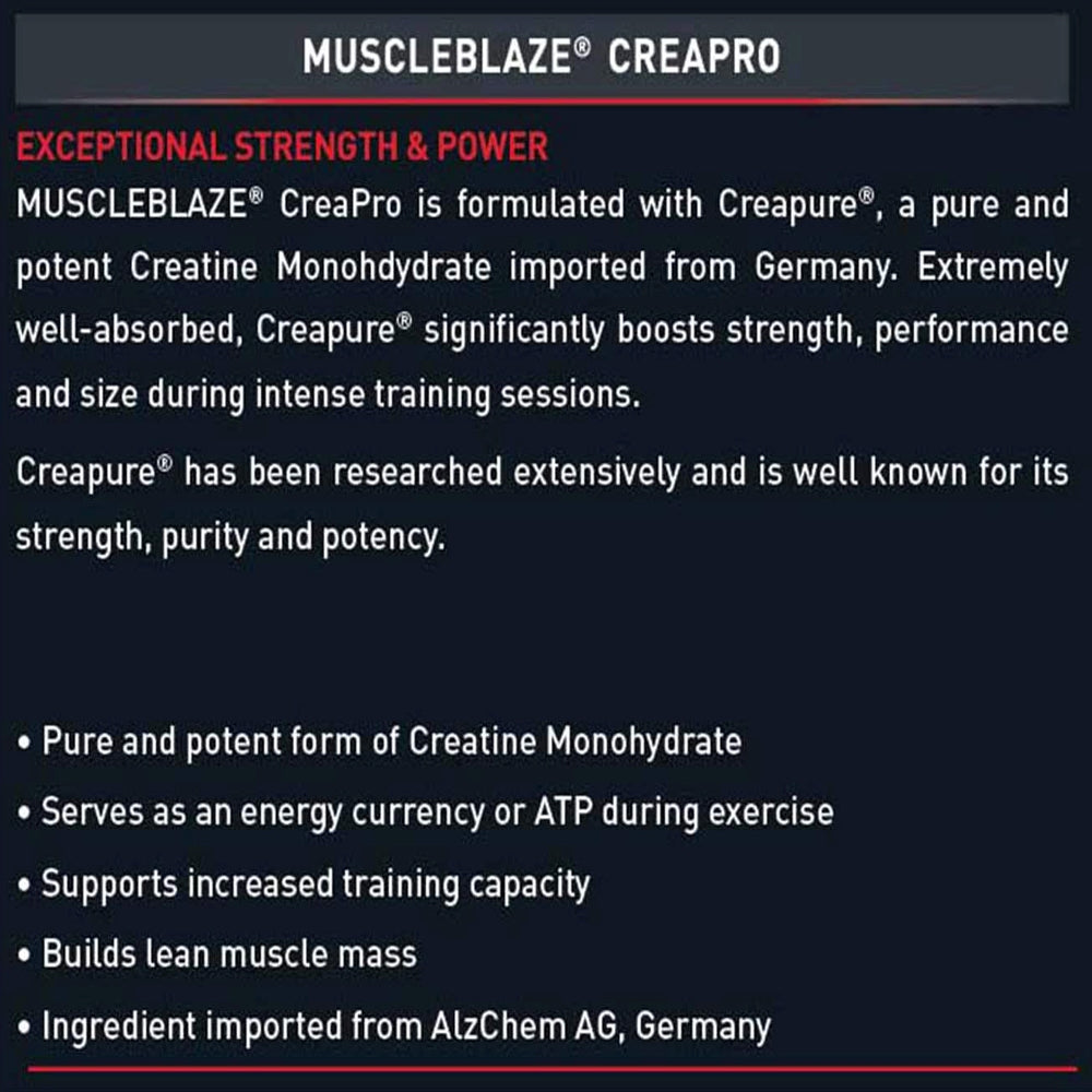 MuscleBlaze Creapro Creatine with Creapure - skulptz