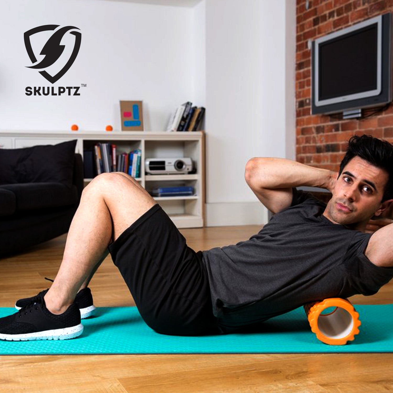 Hybrid Heavy Duty Foam Roller (Orange) - skulptz