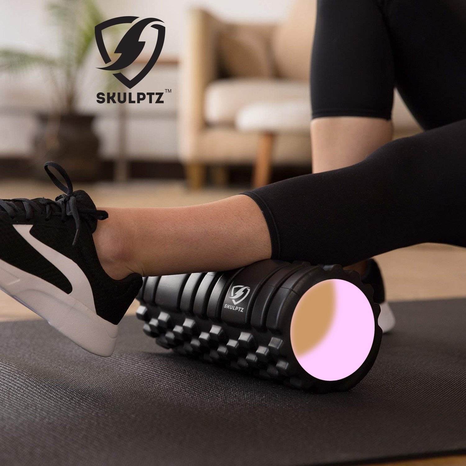 Hybrid Heavy Duty Foam Roller (Black) - skulptz