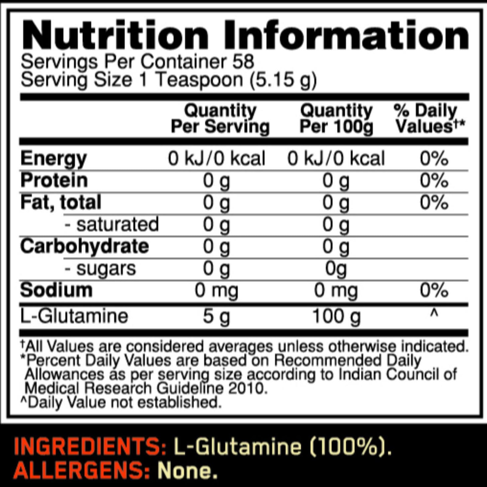 Optimum Nutrition (ON) Glutamine - skulptz