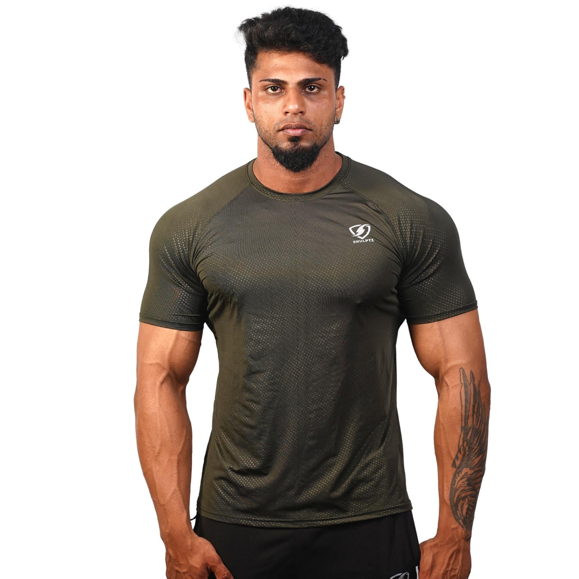 Mens Horizon Tshirt (olive) - skulptz