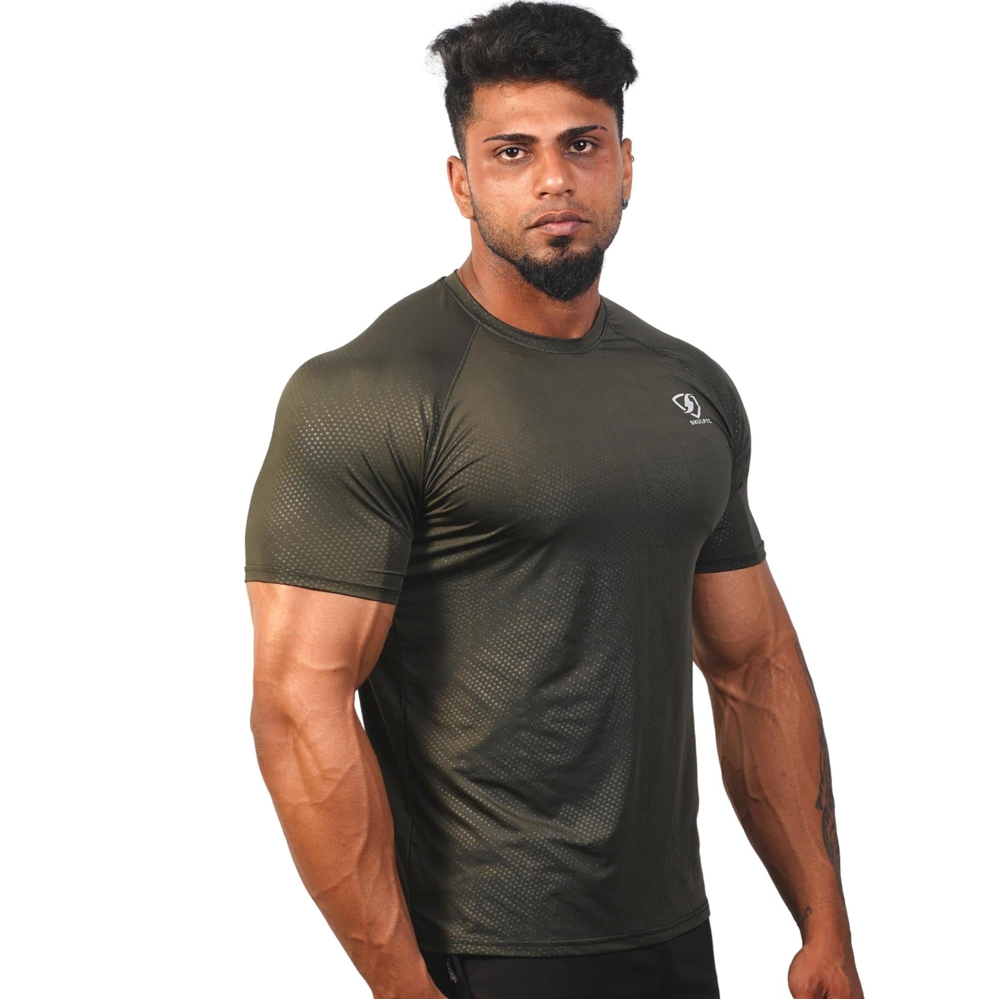 Mens Horizon Tshirt (olive) - skulptz