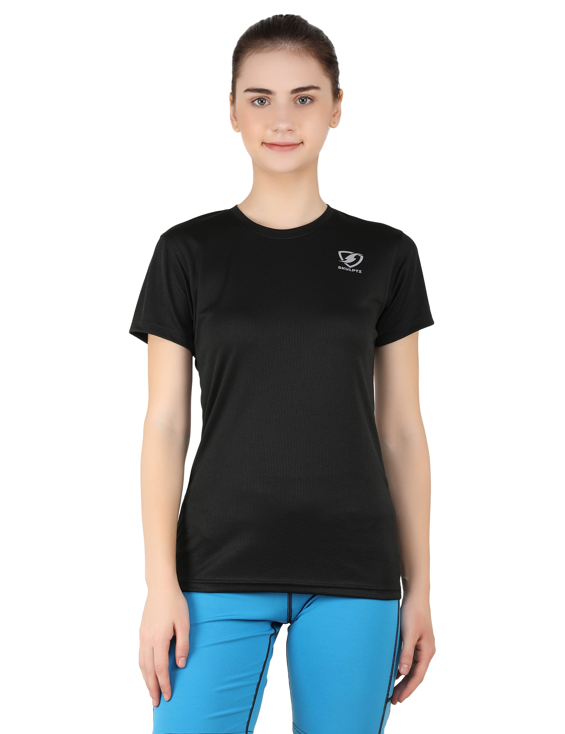 Womens Sparkle Tshirts (Black) - skulptz