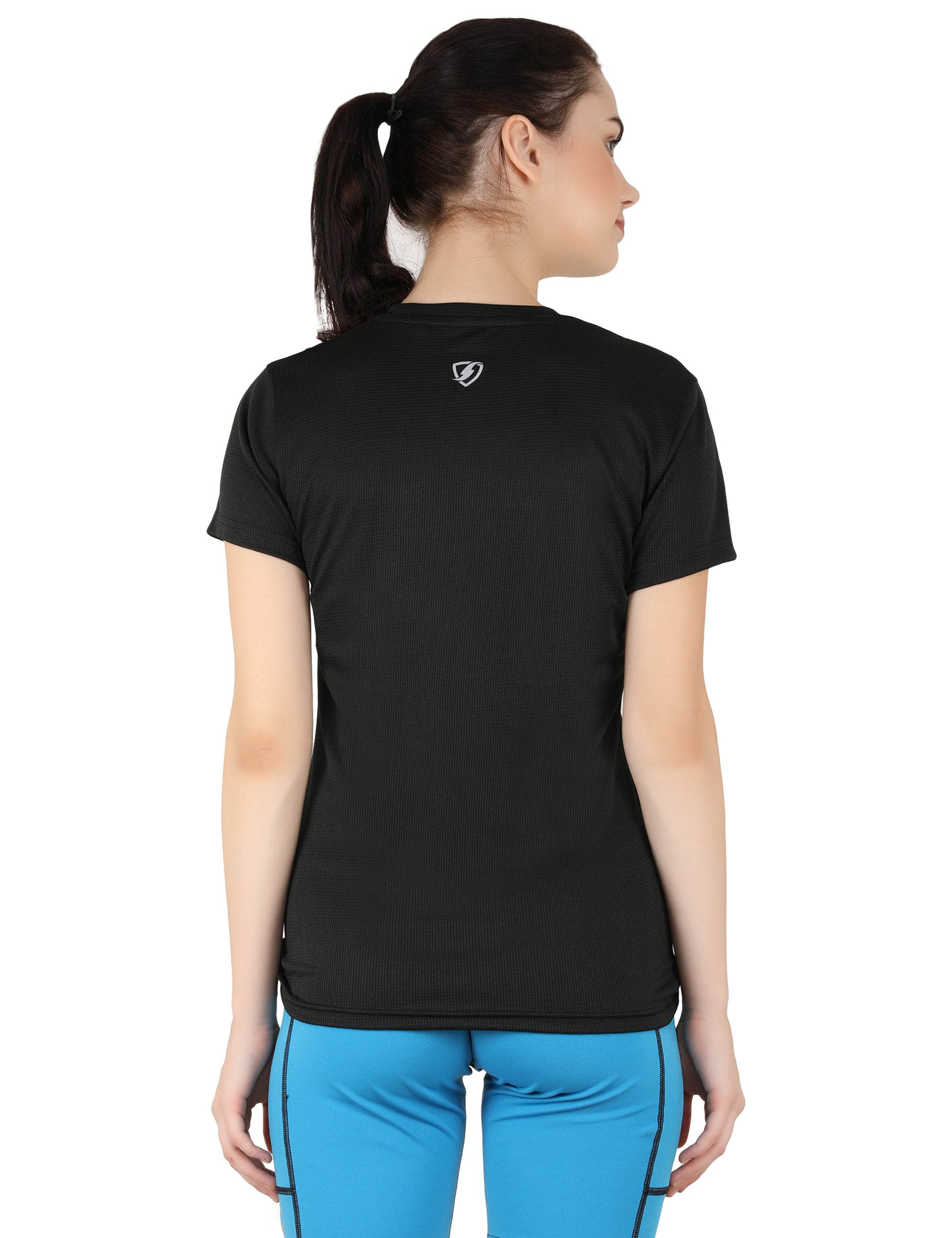 Womens Sparkle Tshirts (Black) - skulptz