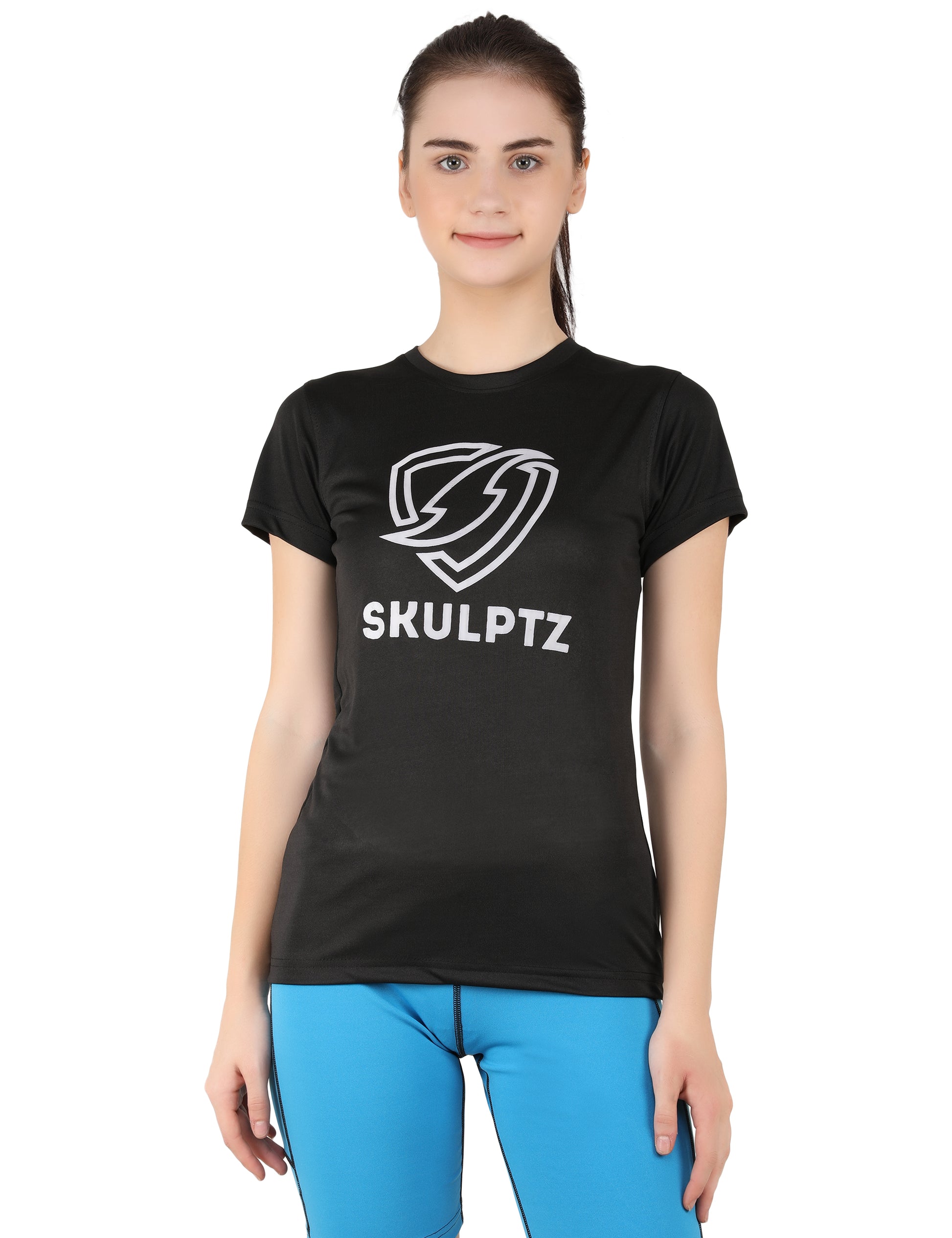Womens Block Tshirt (Black) - skulptz