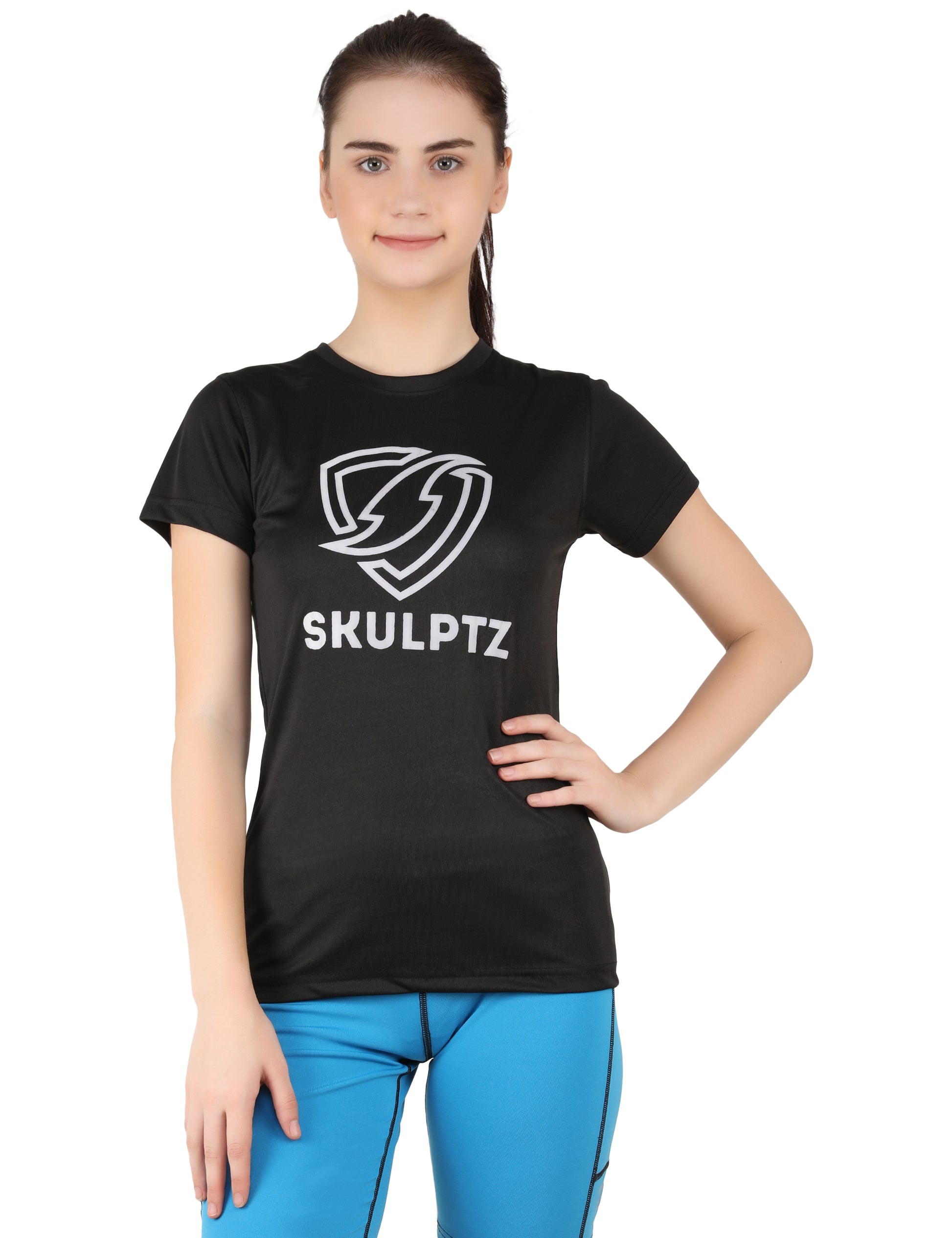 Womens Block Tshirt (Black) - skulptz