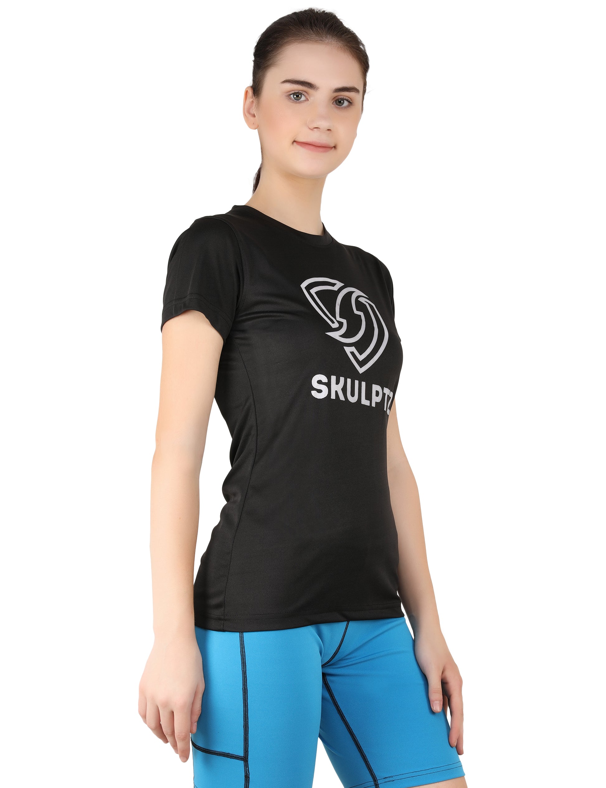 Womens Block Tshirt (Black) - skulptz