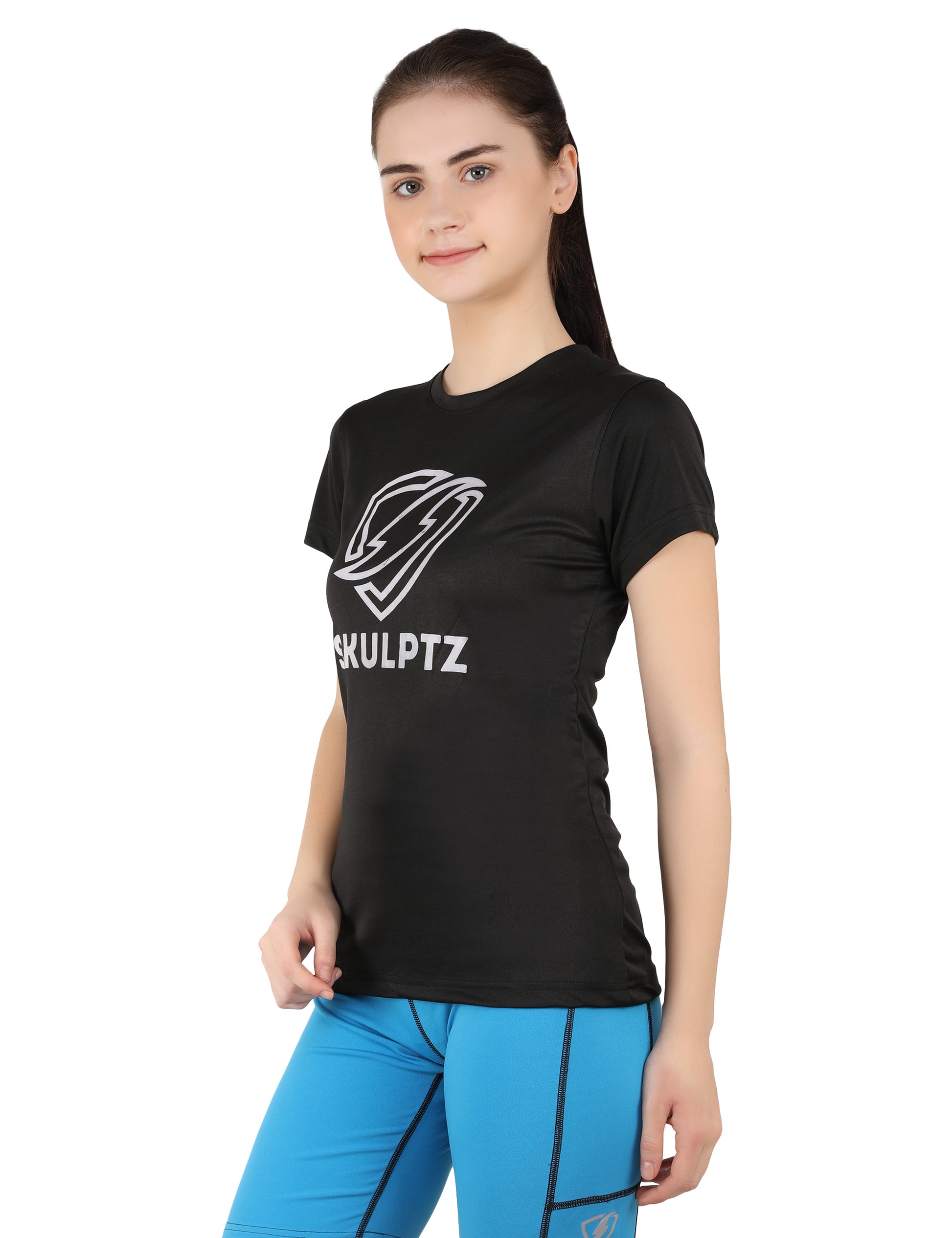 Womens Block Tshirt (Black) - skulptz
