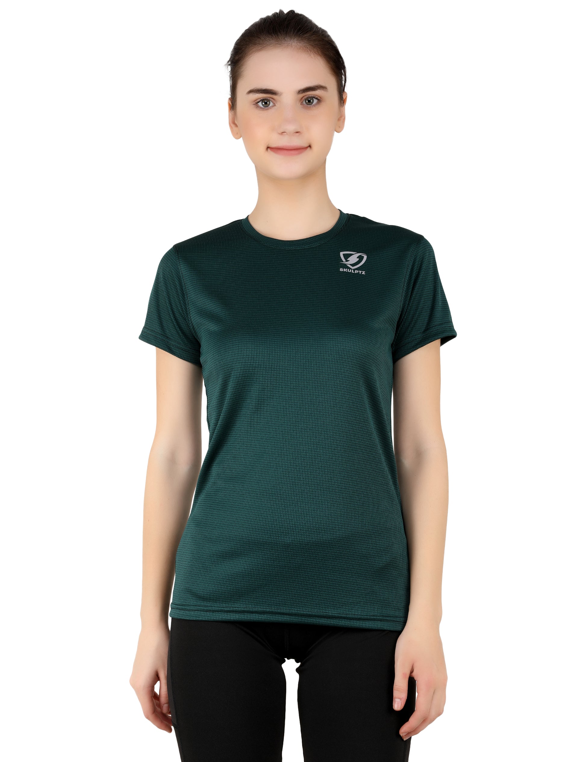 Womens Sparkle Tshirts (Green) - skulptz