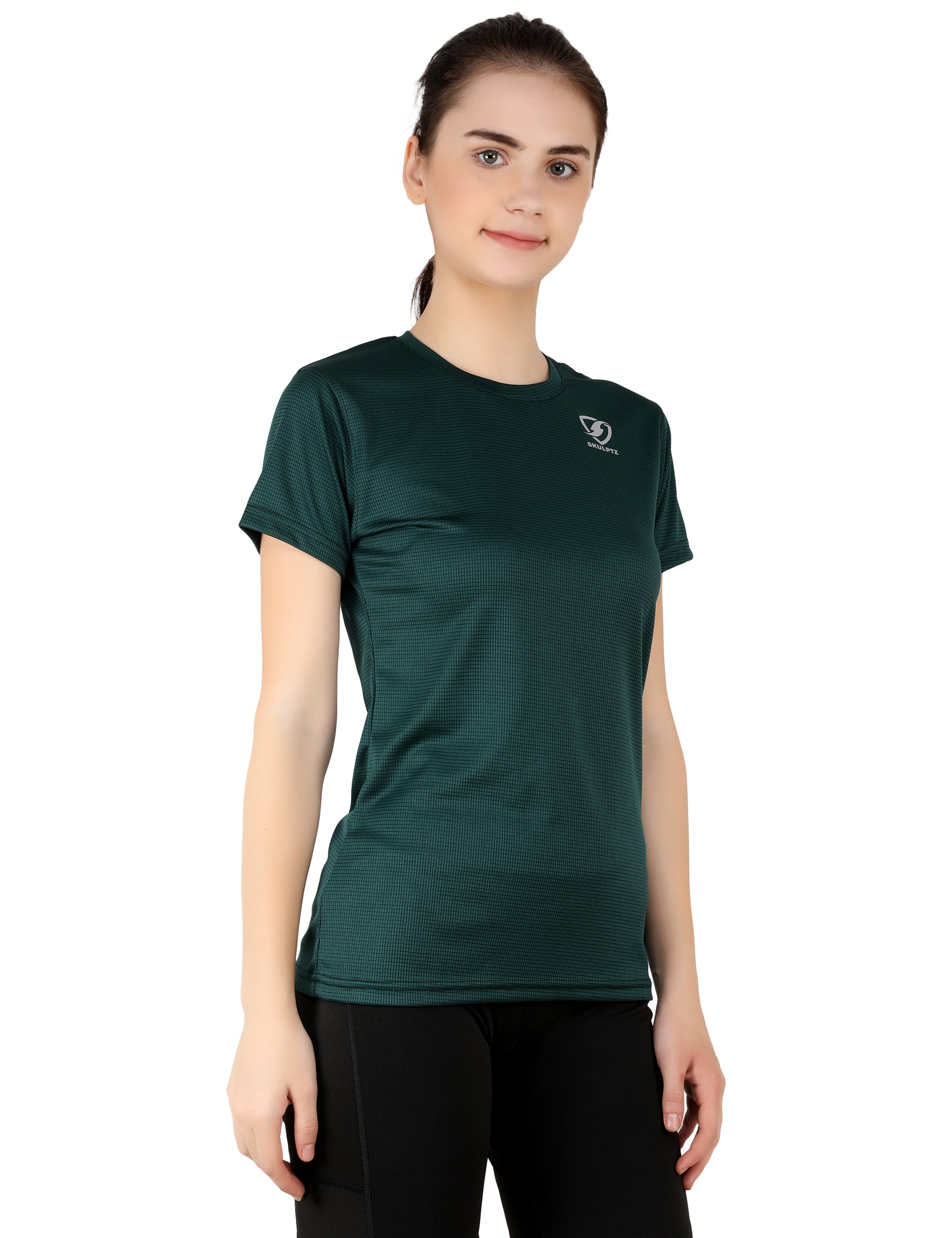 Womens Sparkle Tshirts (Green) - skulptz