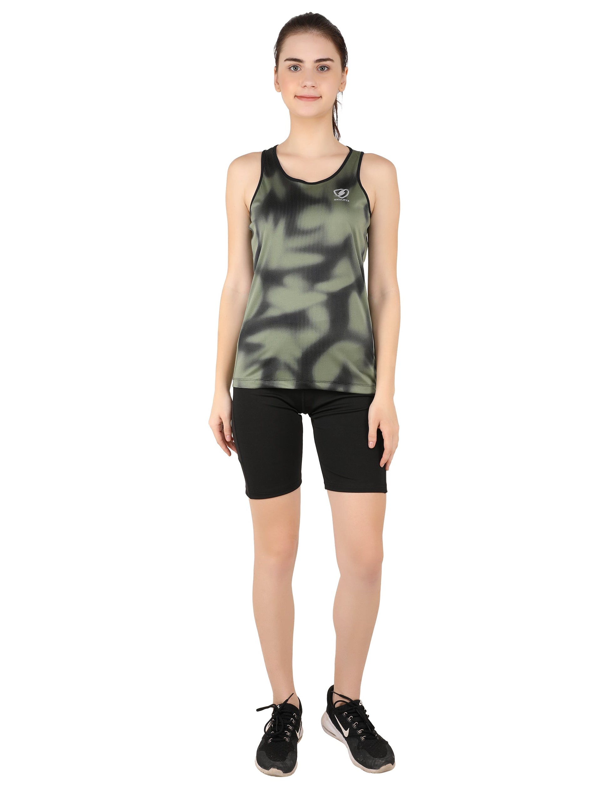 Womens Striking Tank Top (Green) - skulptz
