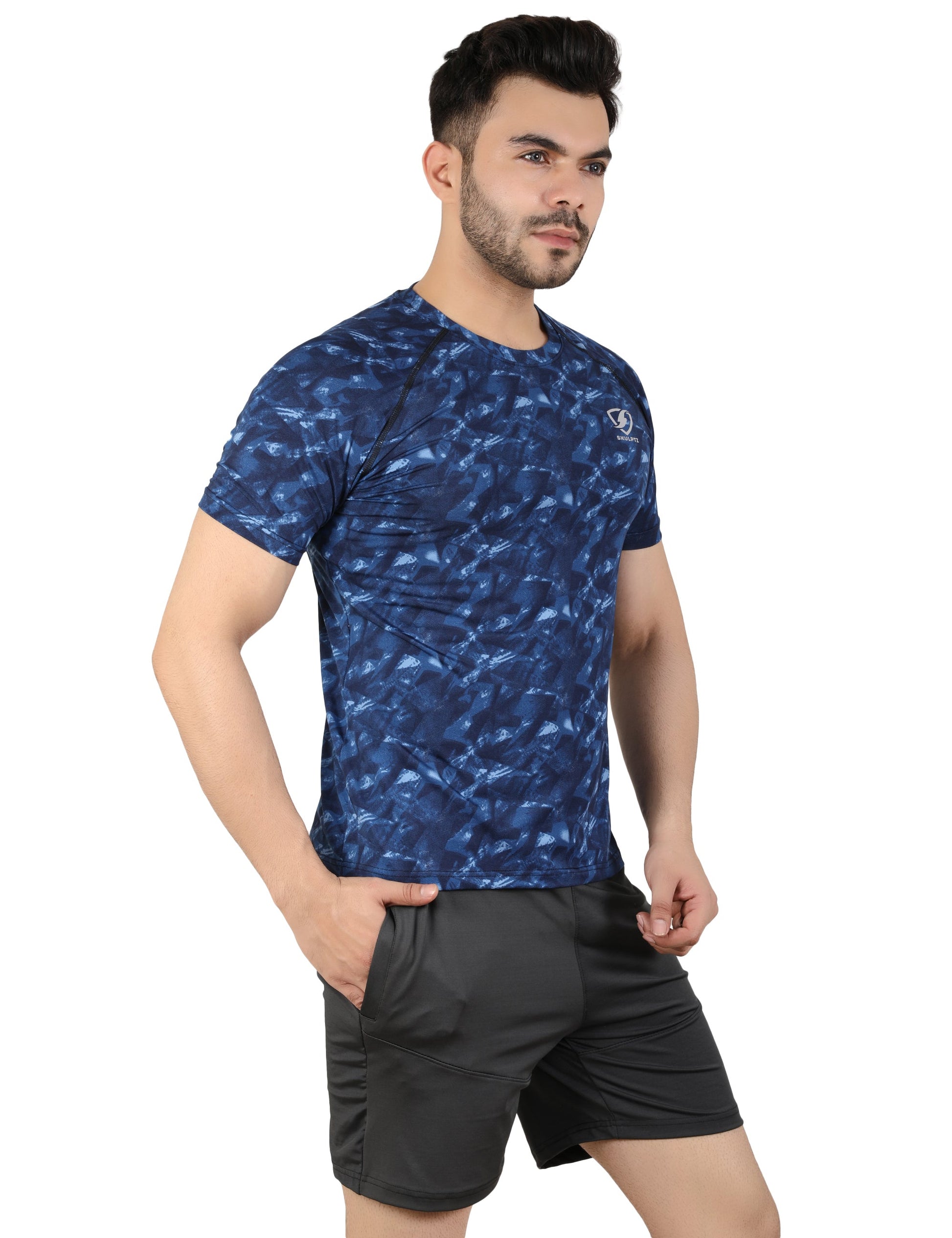 Mens Quantum Tshirt (Blue) - skulptz