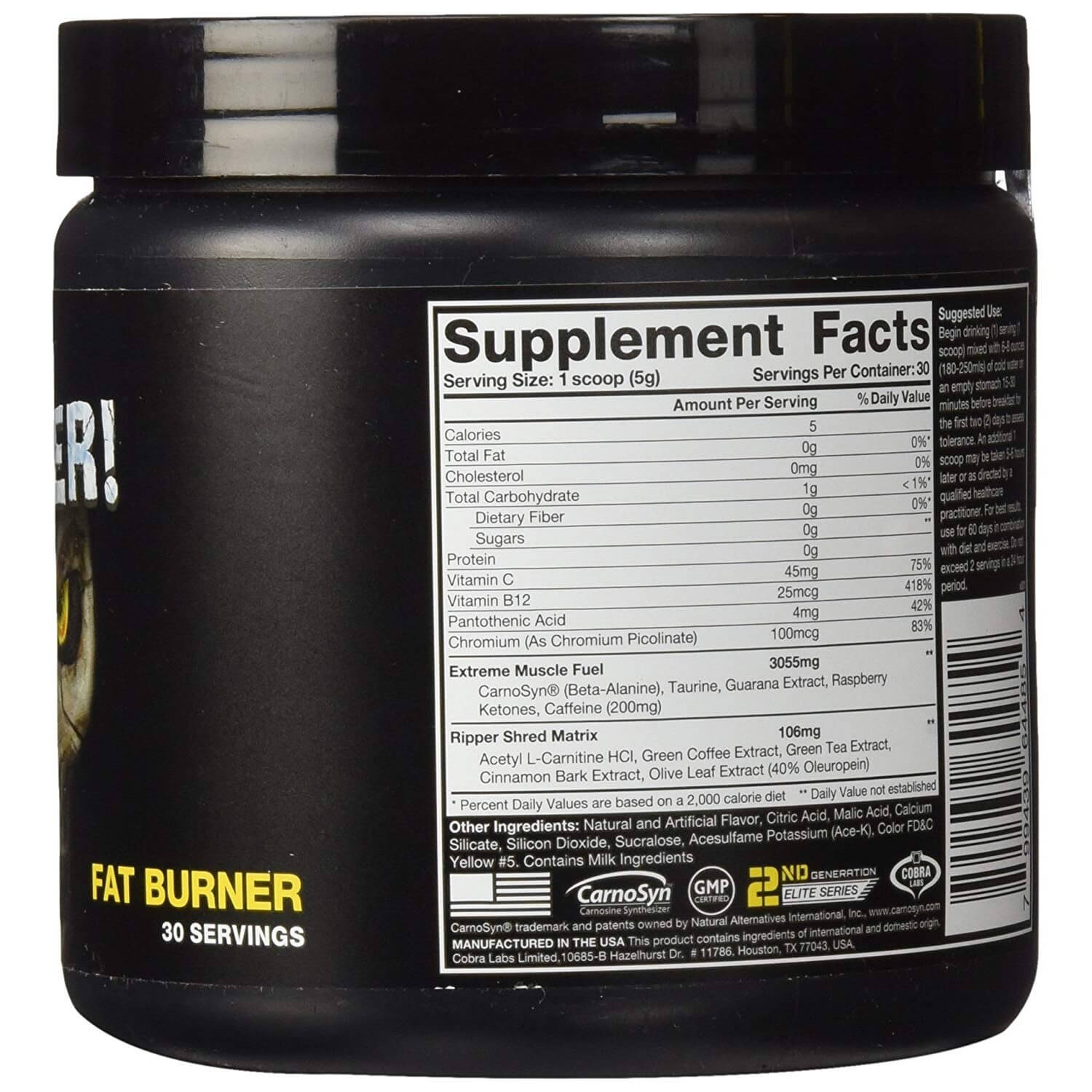 Cobra Labs The Ripper Fat Burner - skulptz