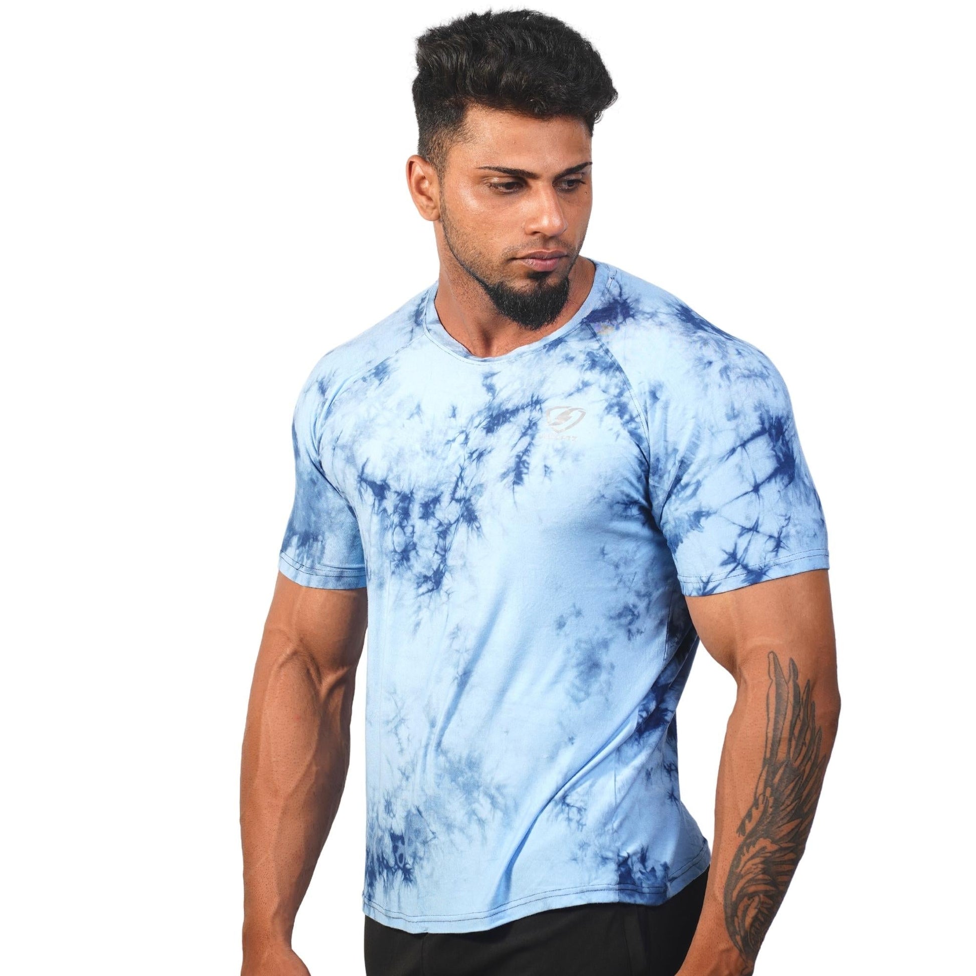 Mens Tie dye Tshirt (sky) - skulptz