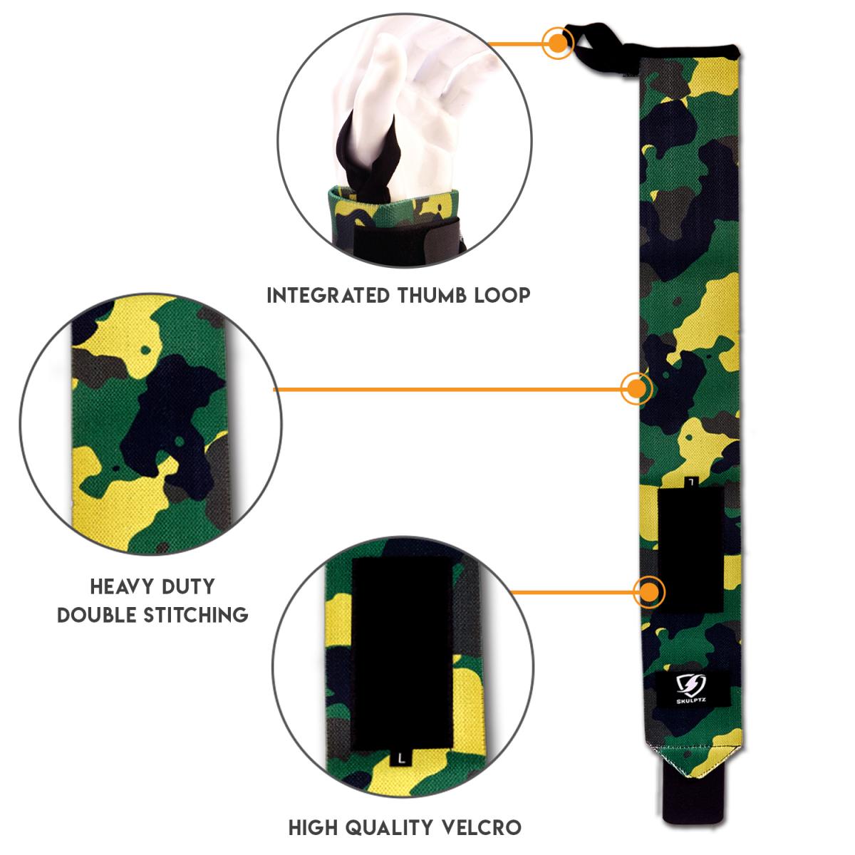Camo Series Wrist Wraps 25 Inches Military - skulptz