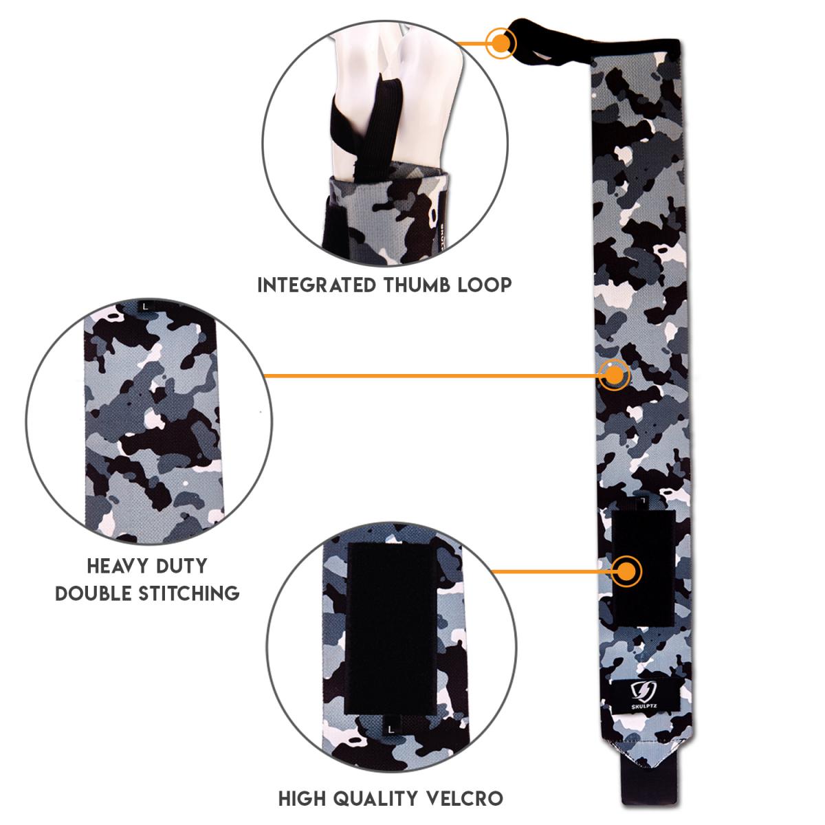 Camo Series Wrist Wraps 25 Inches black - skulptz