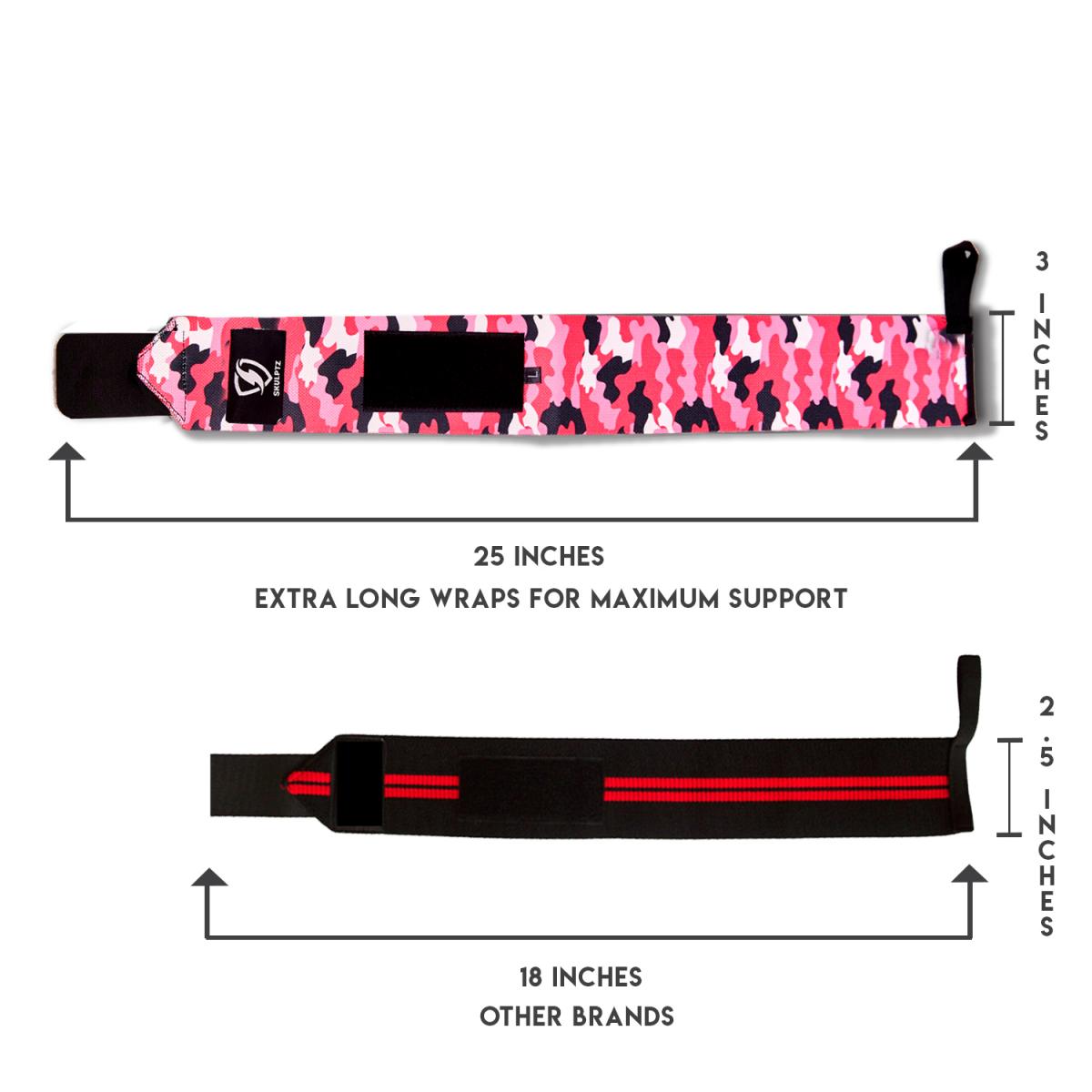 Camo Series Wrist Wraps 25 Inches Pink - skulptz