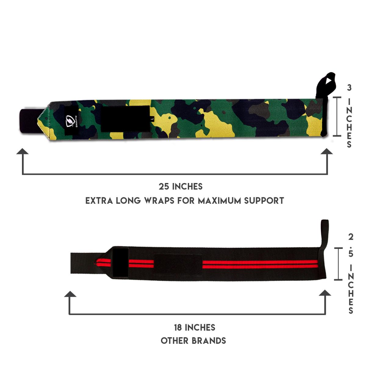 Camo Series Wrist Wraps 25 Inches Military - skulptz