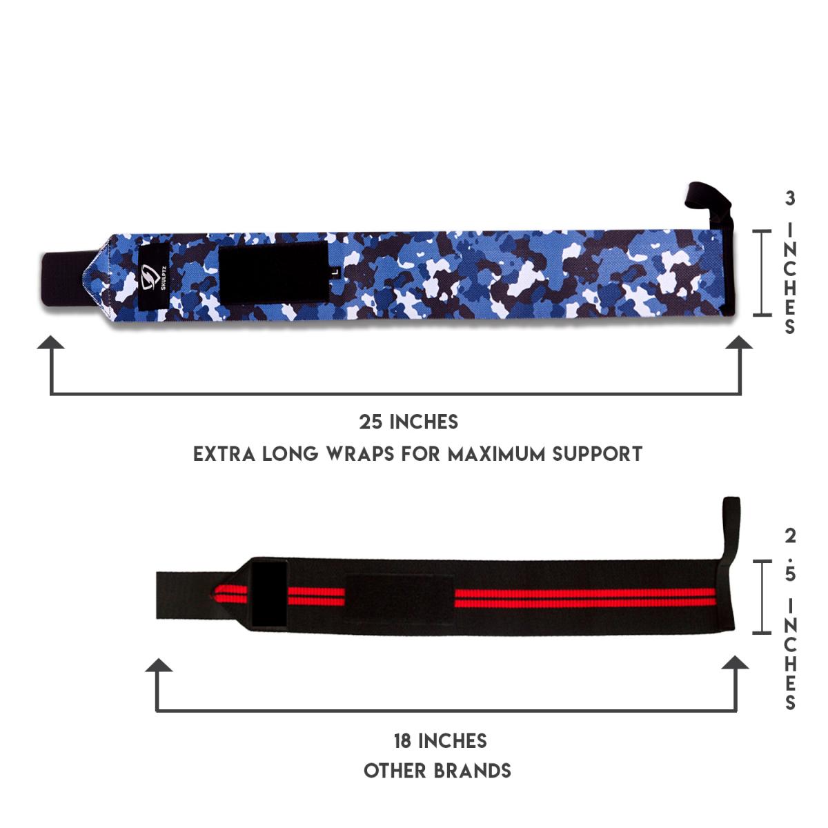 Camo Series Wrist Wraps 25 Inches Blue - skulptz